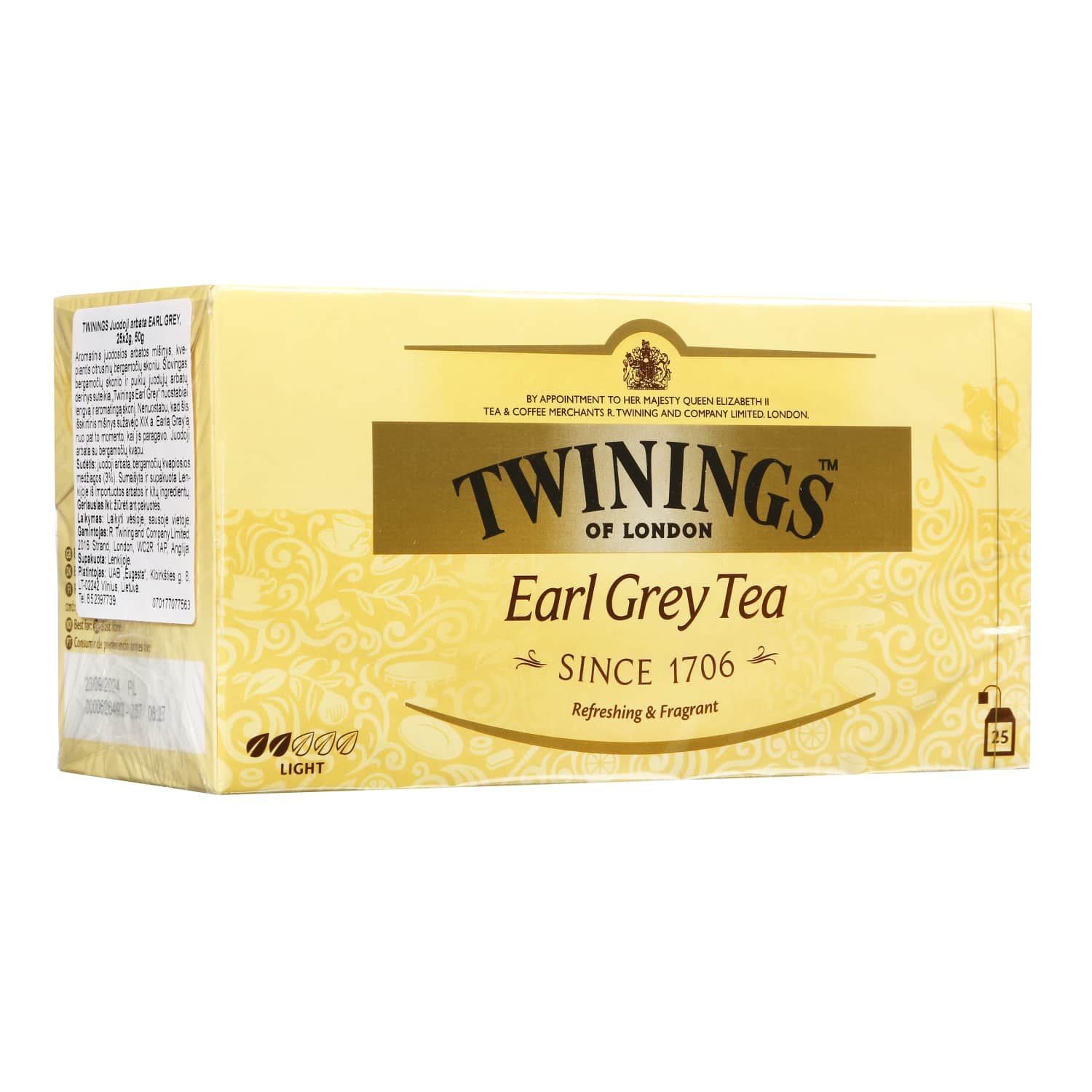 Melnā tēja Twinings Eary Grey 25x2g