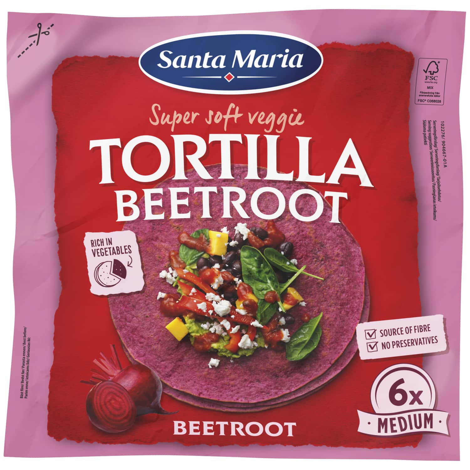 Kviešu tortilja Santa Maria ar bietēm 240g