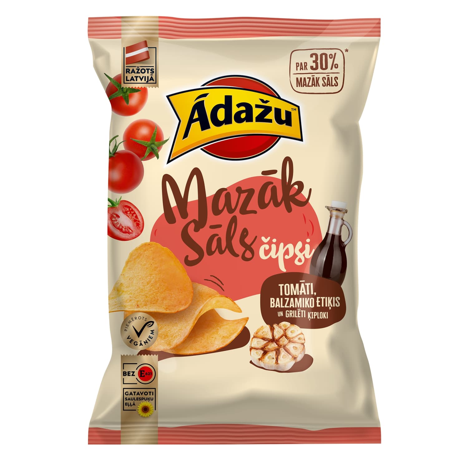 Čipsi Ādažu tomātu balzamiko ķipl. 130g