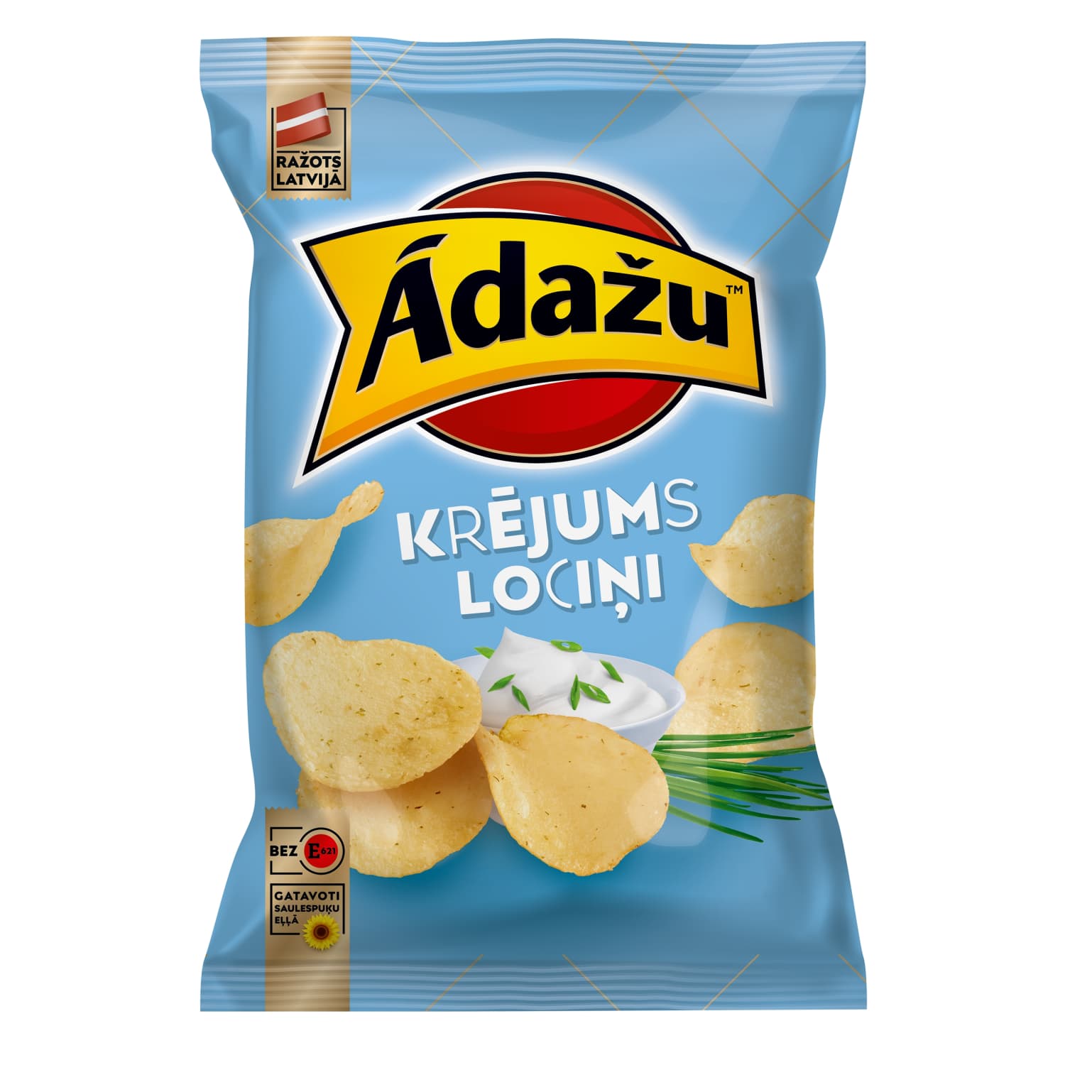 Čipsi Ādažu ar krējuma un lociņu garšu 130g
