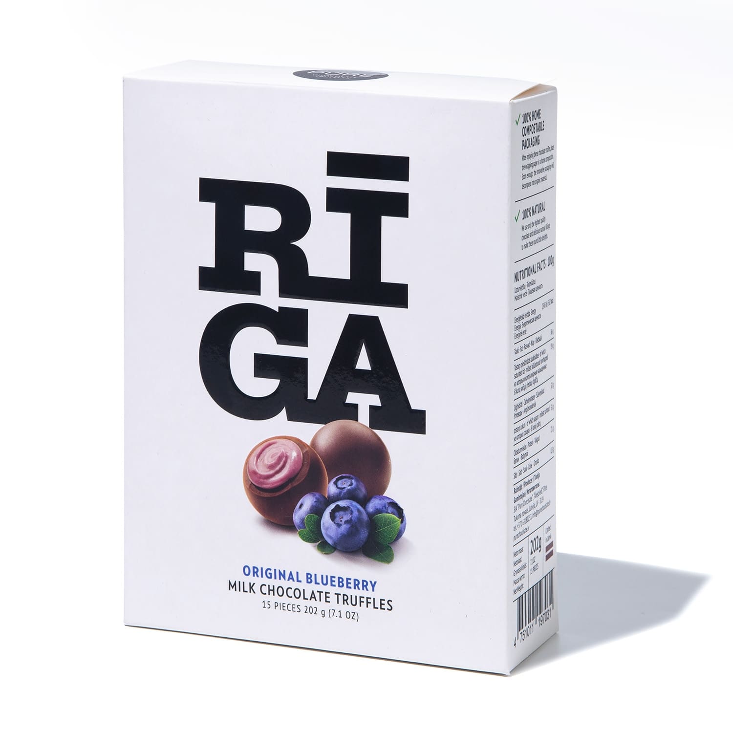 Piena šokol. trifeles Rīga melleņu jog. 202g