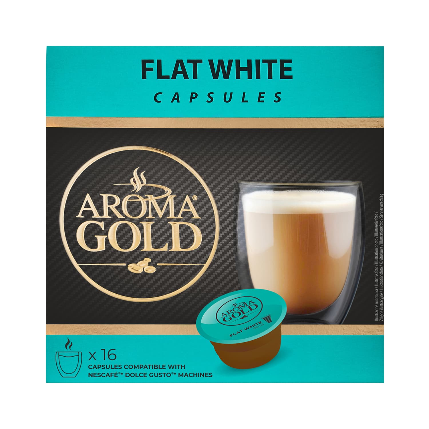 Kohvikapslid Aroma gold Flat White 187g