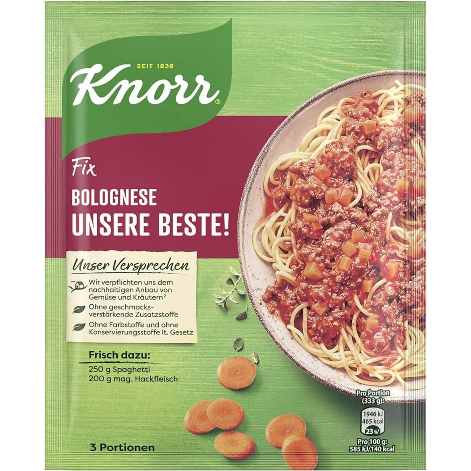 Bolognese kastmesegu Knorr Fix Natural 38g