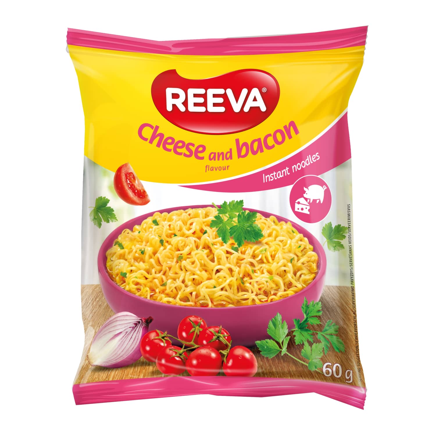 Nūdeles Reeva ar siera, bekona garšu 60g
