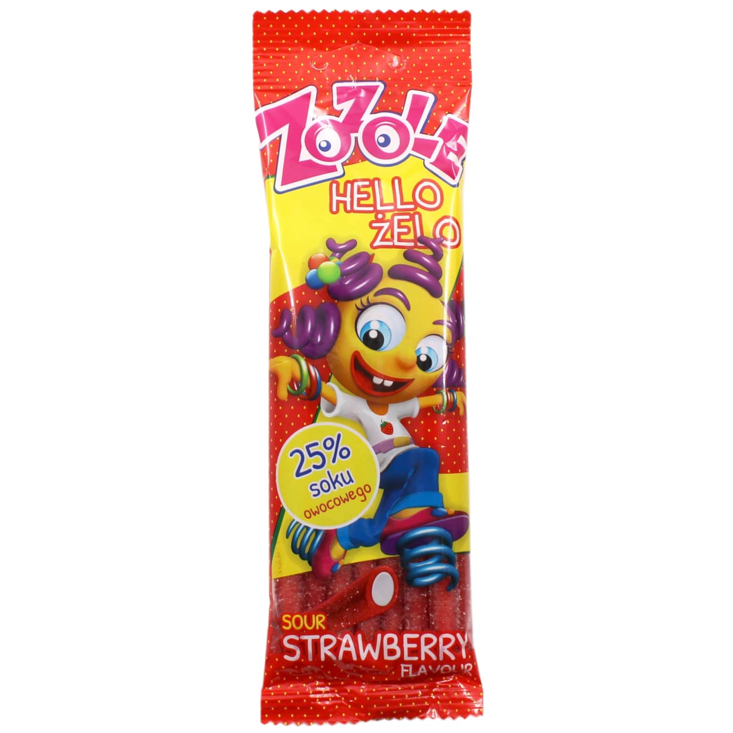 Želejkonfekt.Zozole Strawberry strip sour 75g
