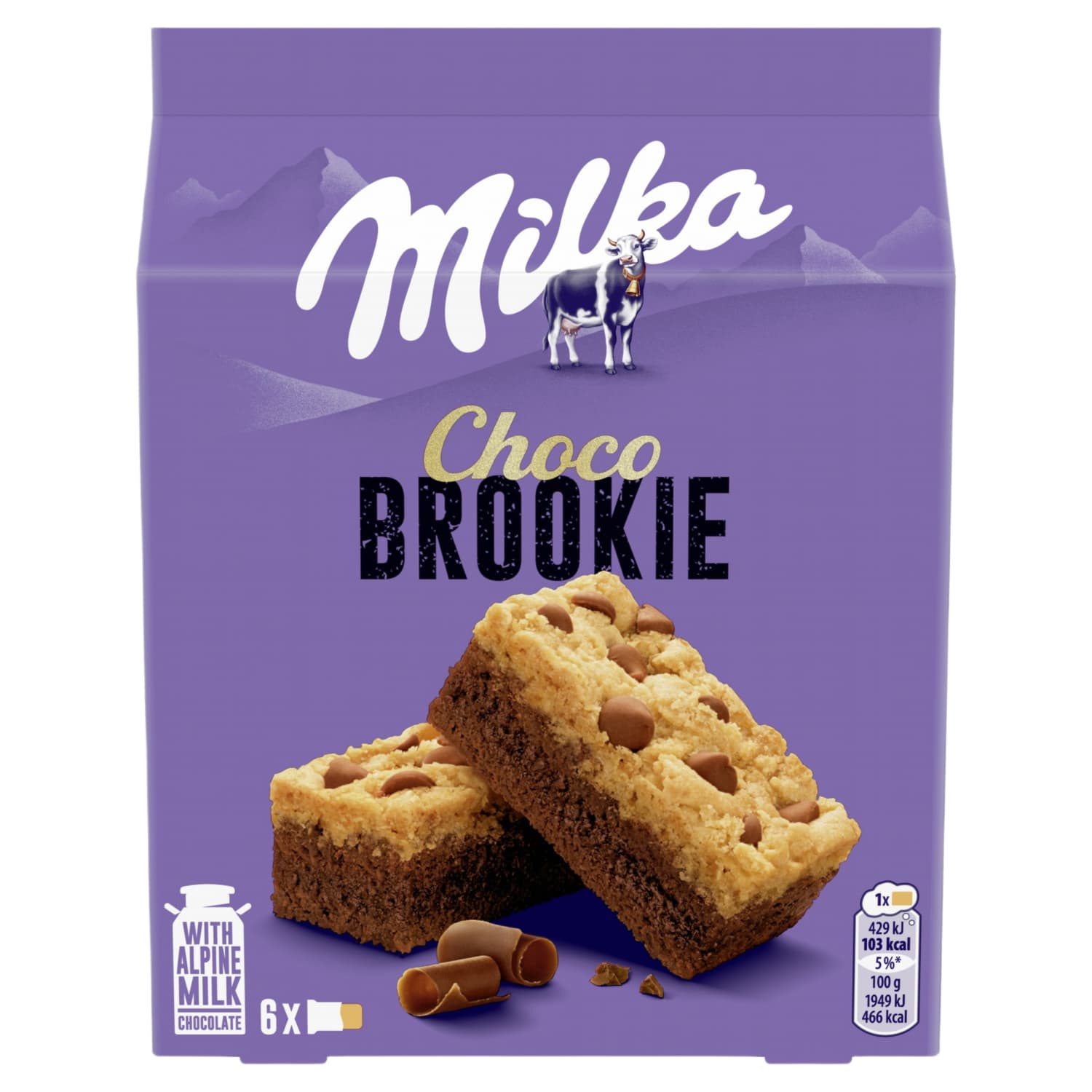 Pyragaičiai MILKA CHOCO BROOKIE, 6 vnt. 132 g