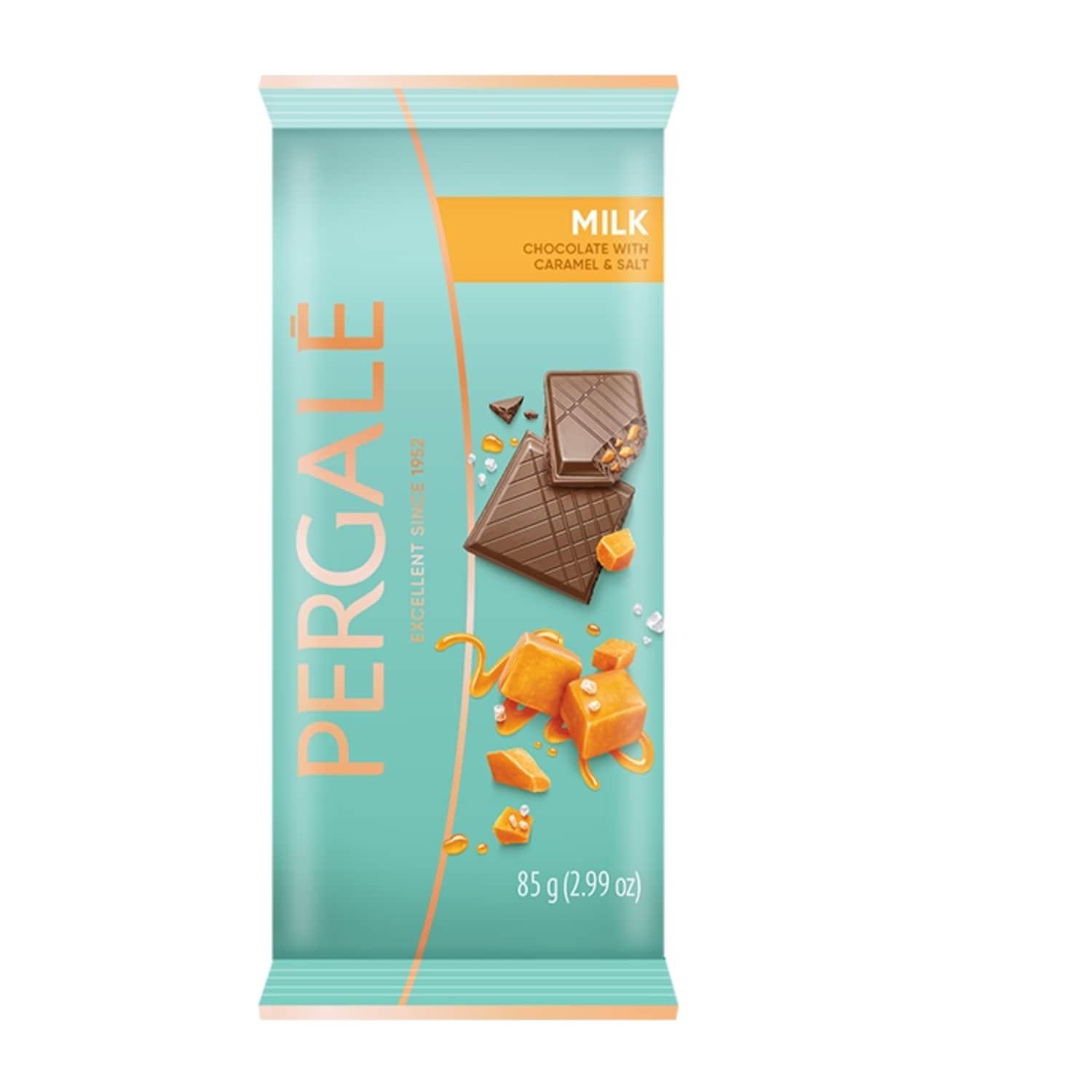 Piena šokolāde Pergale ar karameli, sāli 85g