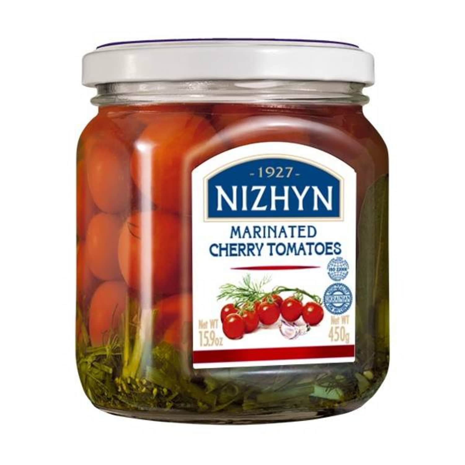Marinuoti vyšniniai pomidorai NIZHYN, 450 g
