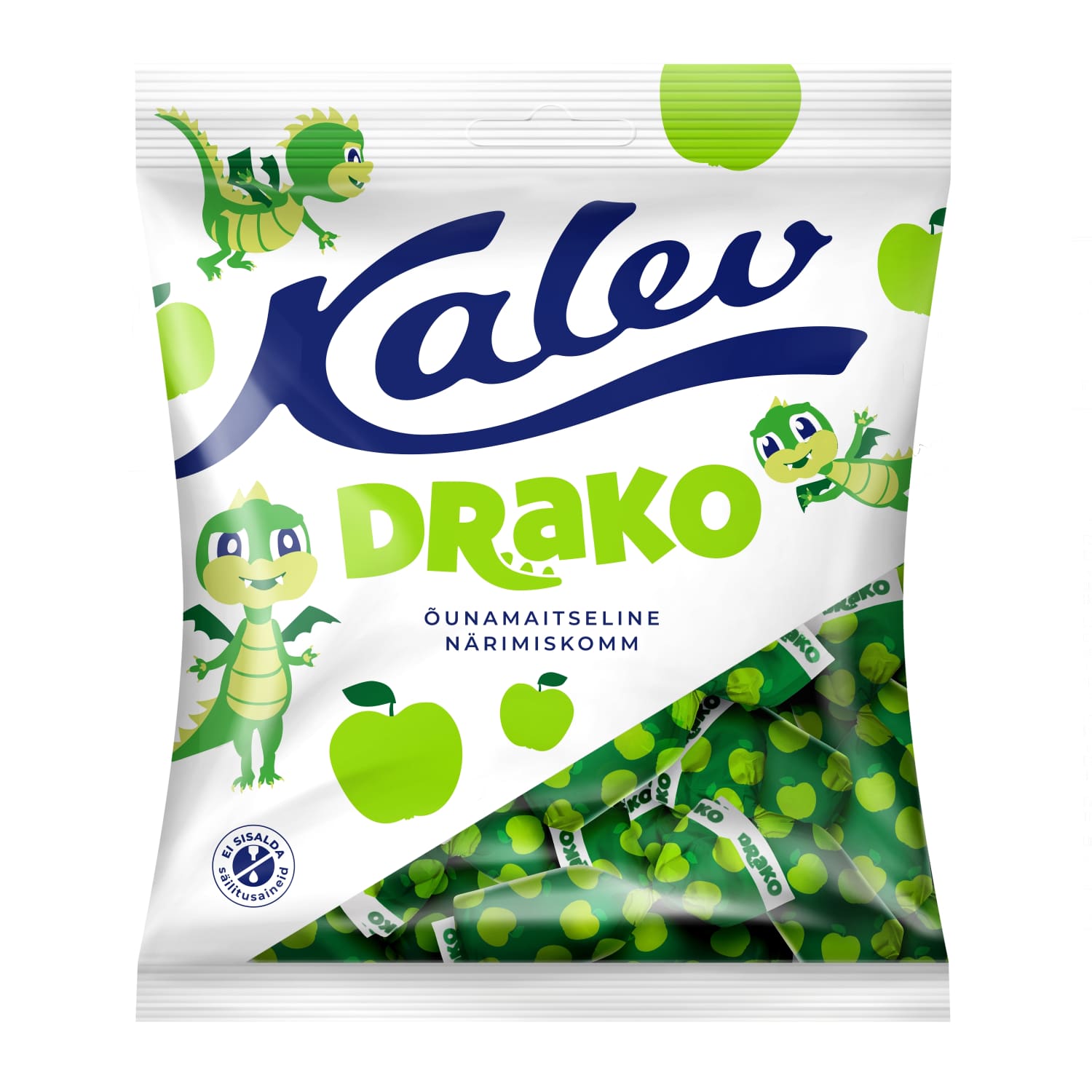Õunamaitselised närimiskommid Drako 110g
