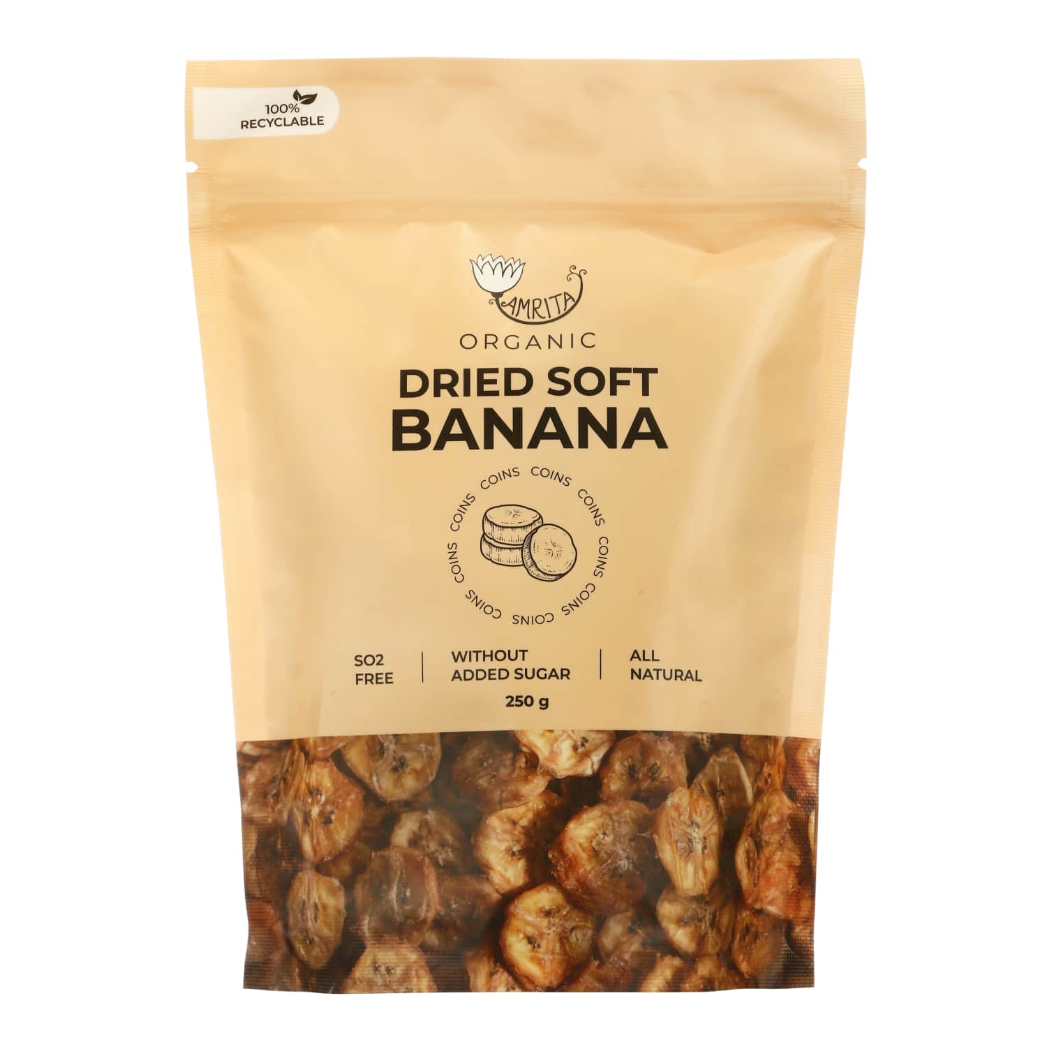Org. banānu gab. Amrita kaltēti 250g