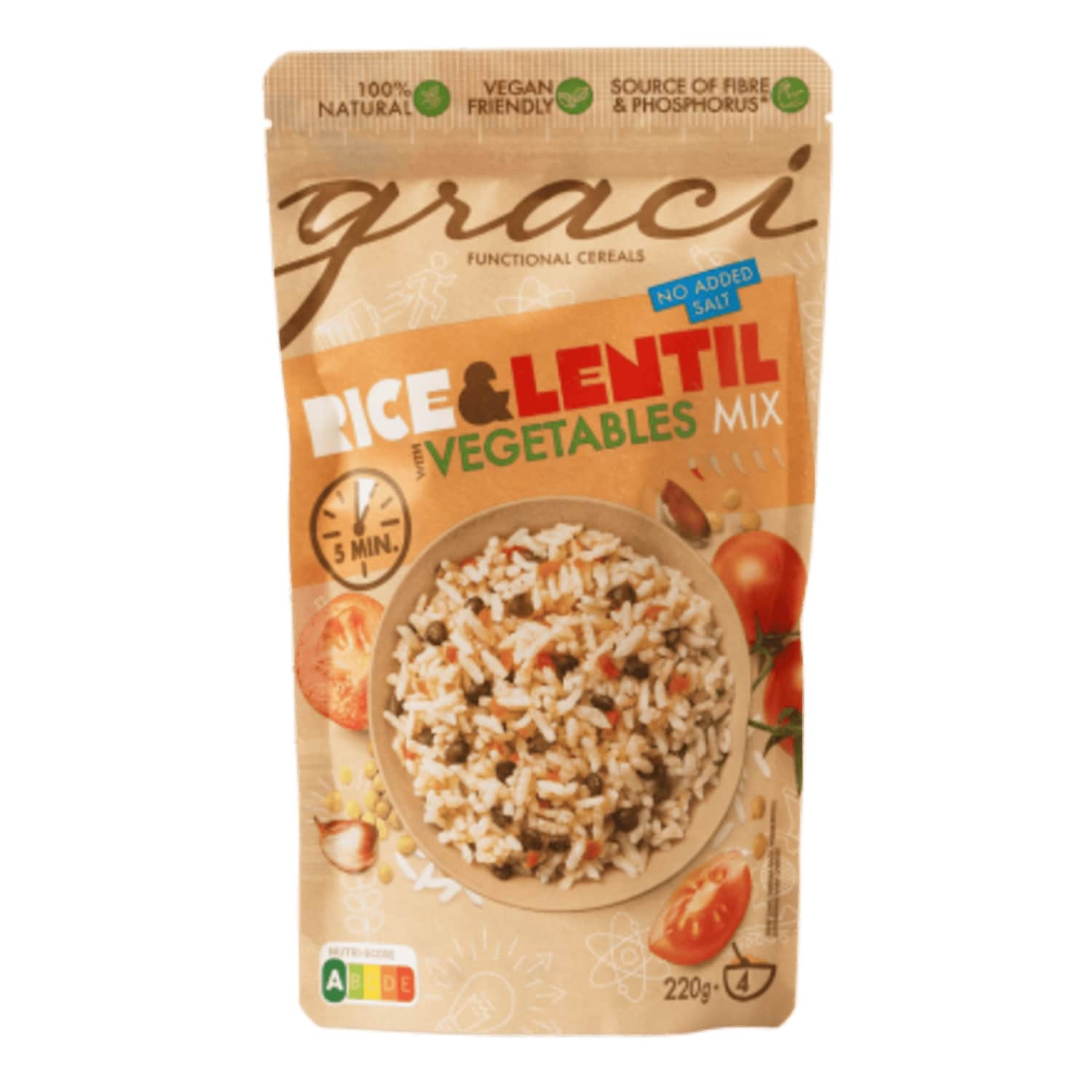 Rīsi Graci ar lēcām un dārzeņiem 220g