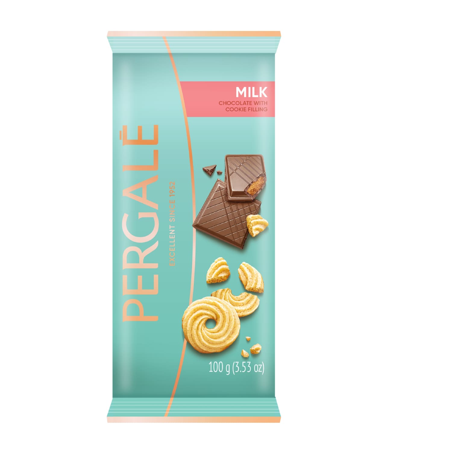 Piena šokol. Pergale ar cepumu pildījumu 100g