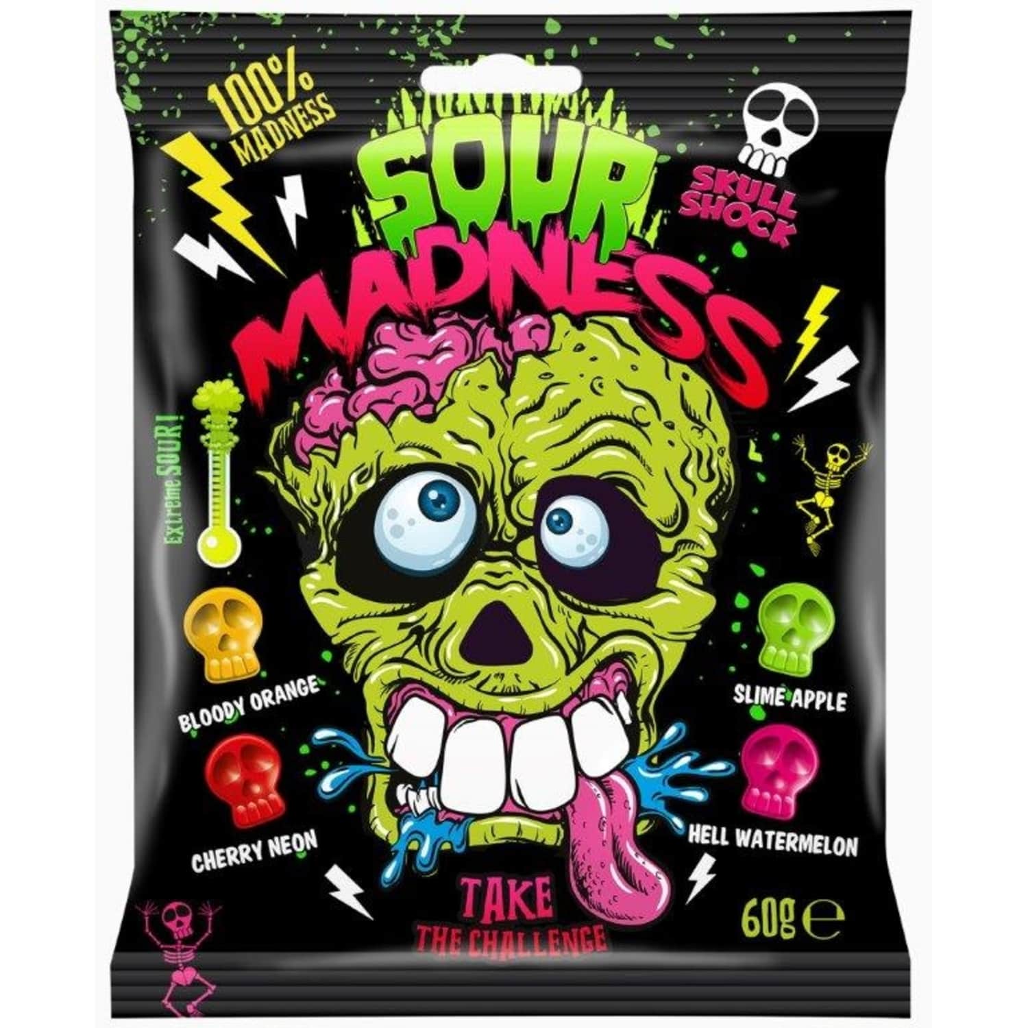 Karameles Sour Madness skābas ar augļu g. 60g