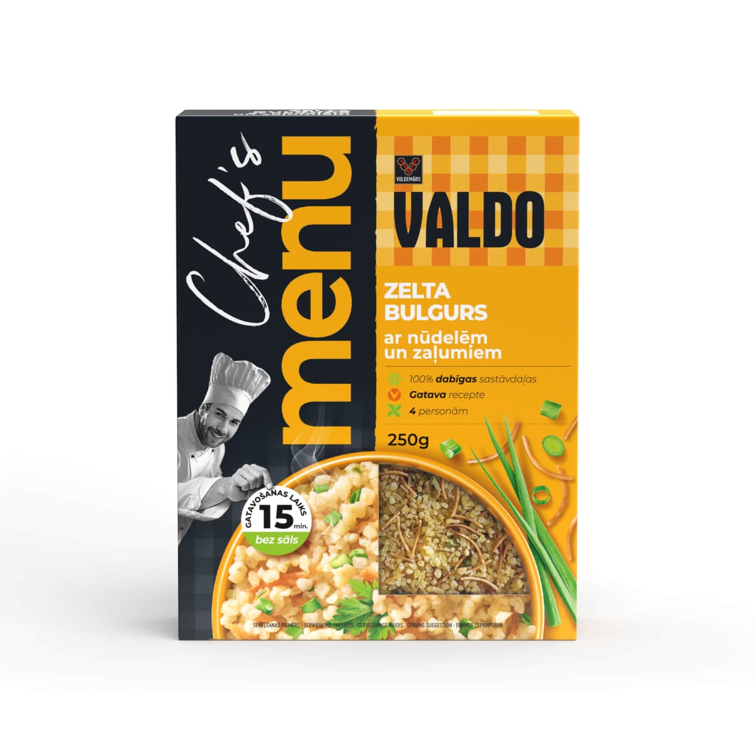 Zelta bulgurs Valdo ar nūd. un zaļumiem 250g