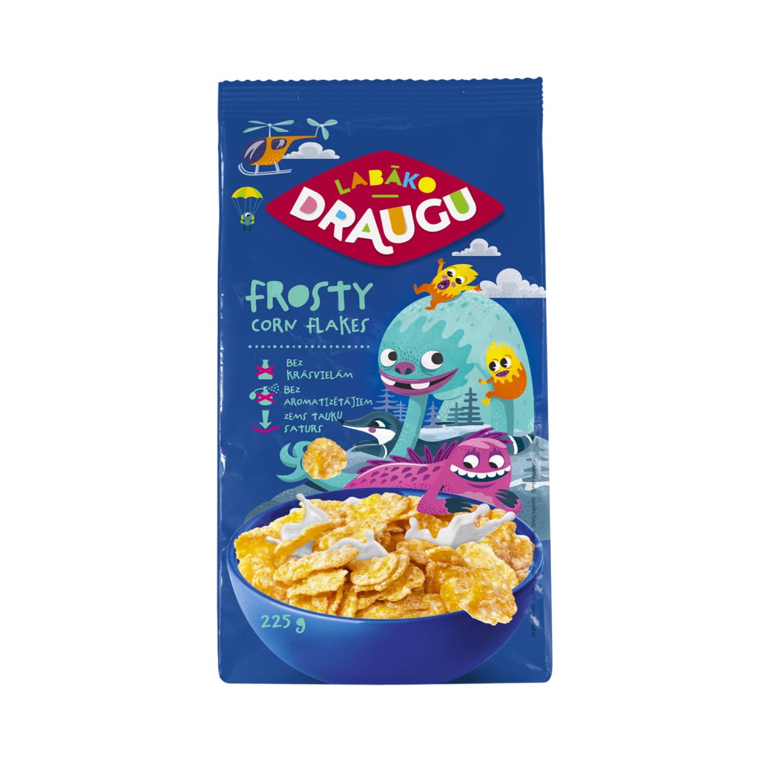 Sausās brok. Draugu Frosty Corn Flakes 225g
