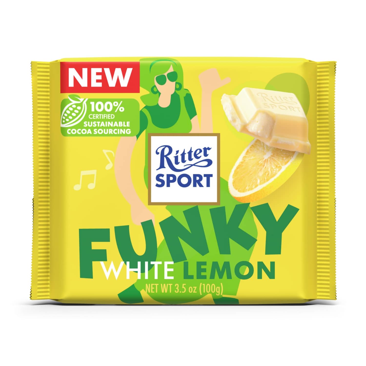 Valge šok. sidrunitäid. Ritter Sport 100g