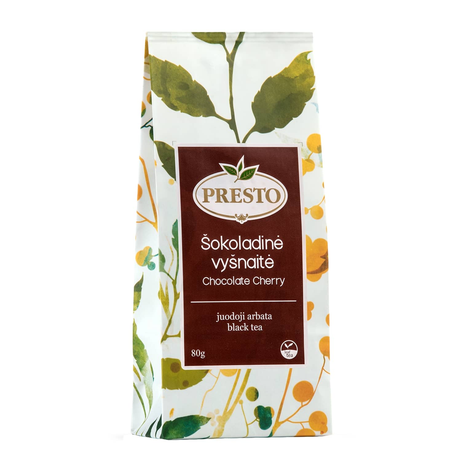Juodoji arbata PRESTO ŠOKOLAD. VYŠNAITĖ, 80 g