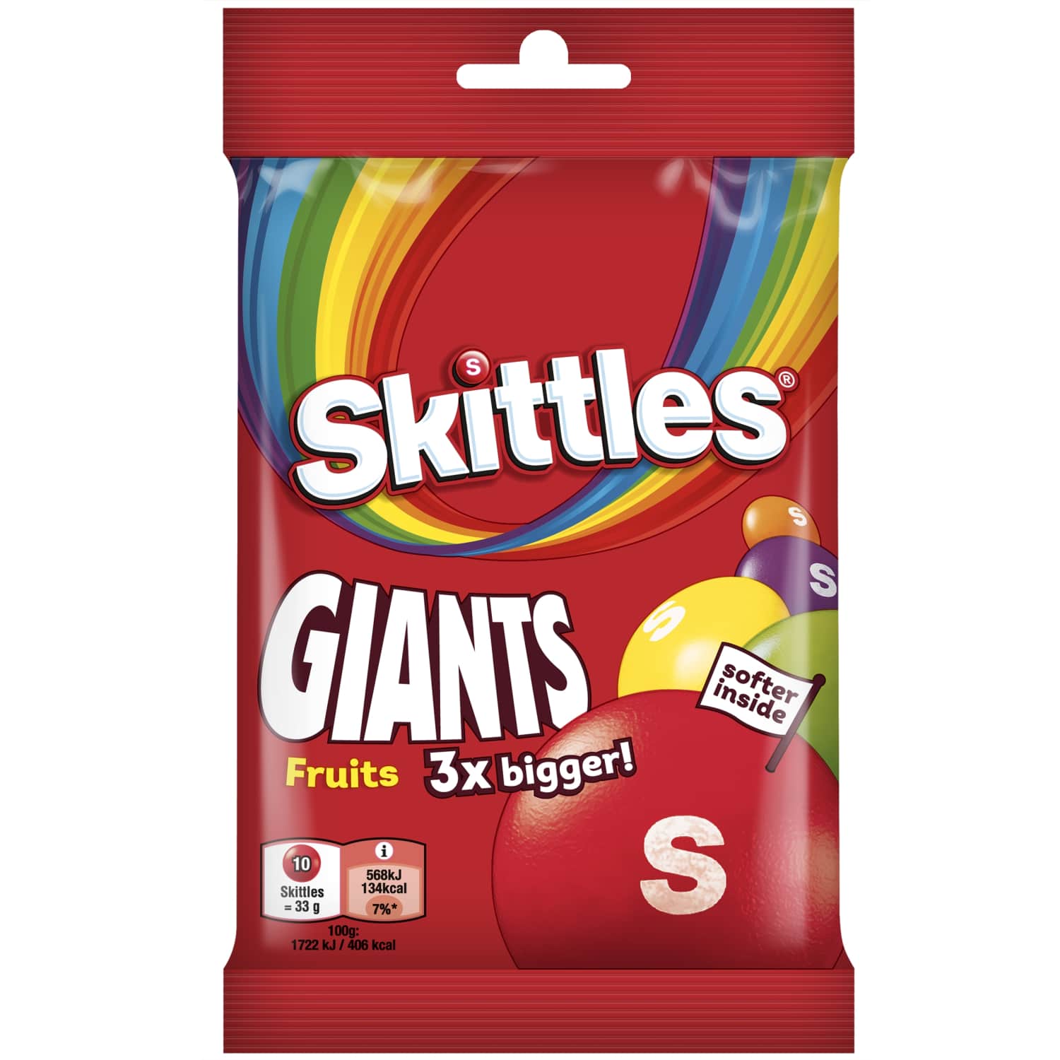 Košļājamās konfektes Skittles Giants 116g
