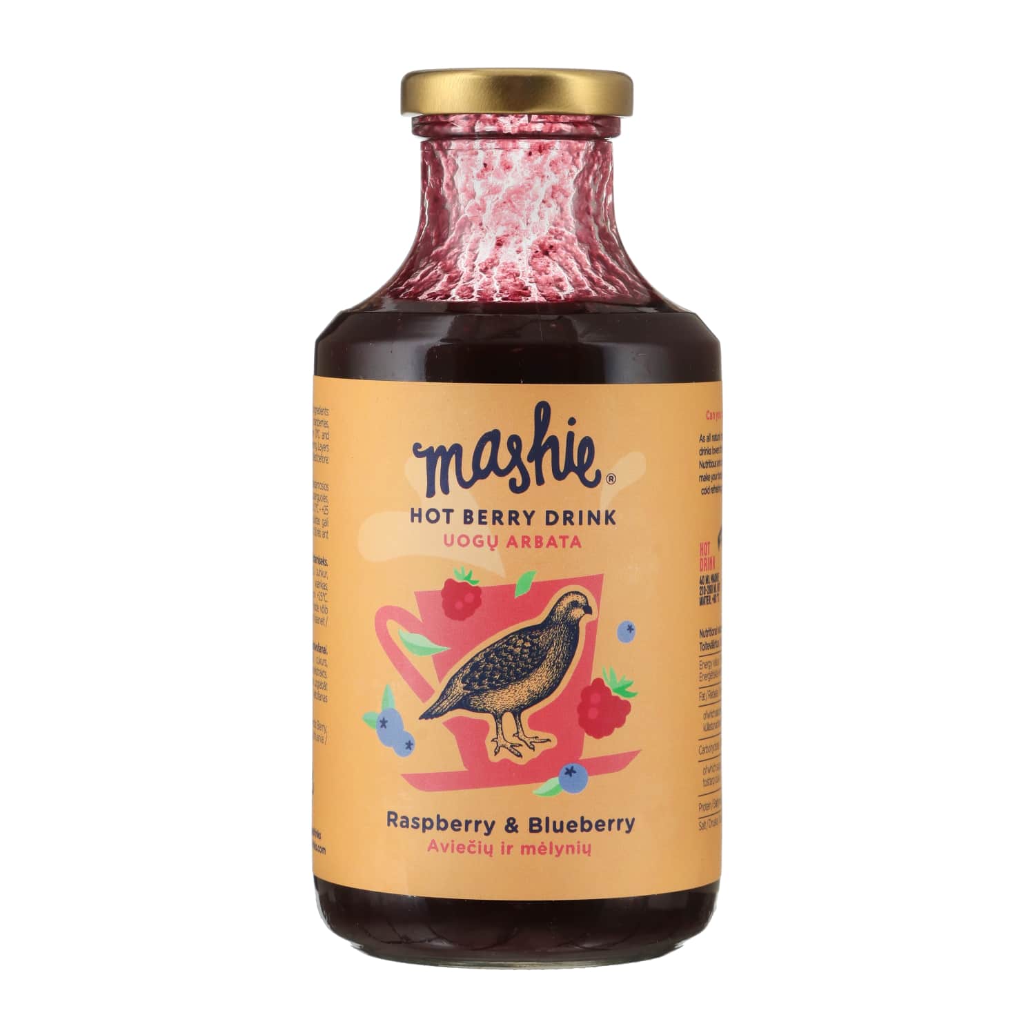 Ogu biezen. tējai Mashie aveņu, melleņu 500ml