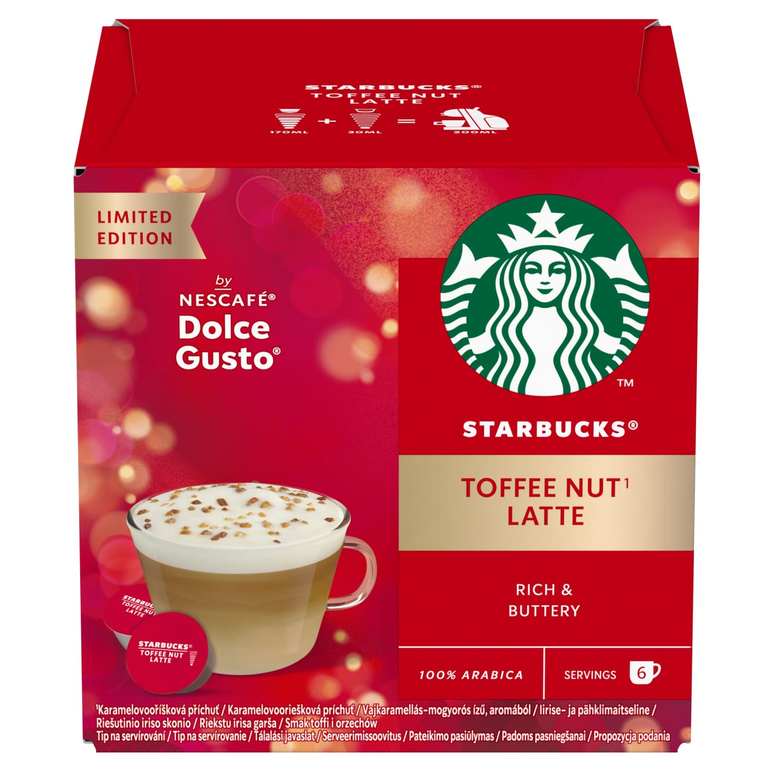 Kafija Starbucks Latte toffee nut 12x10.6g