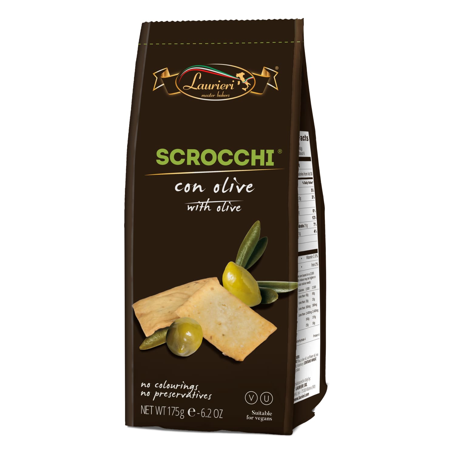 Kreekerid Laurieri Scrocchi oliividega 175g
