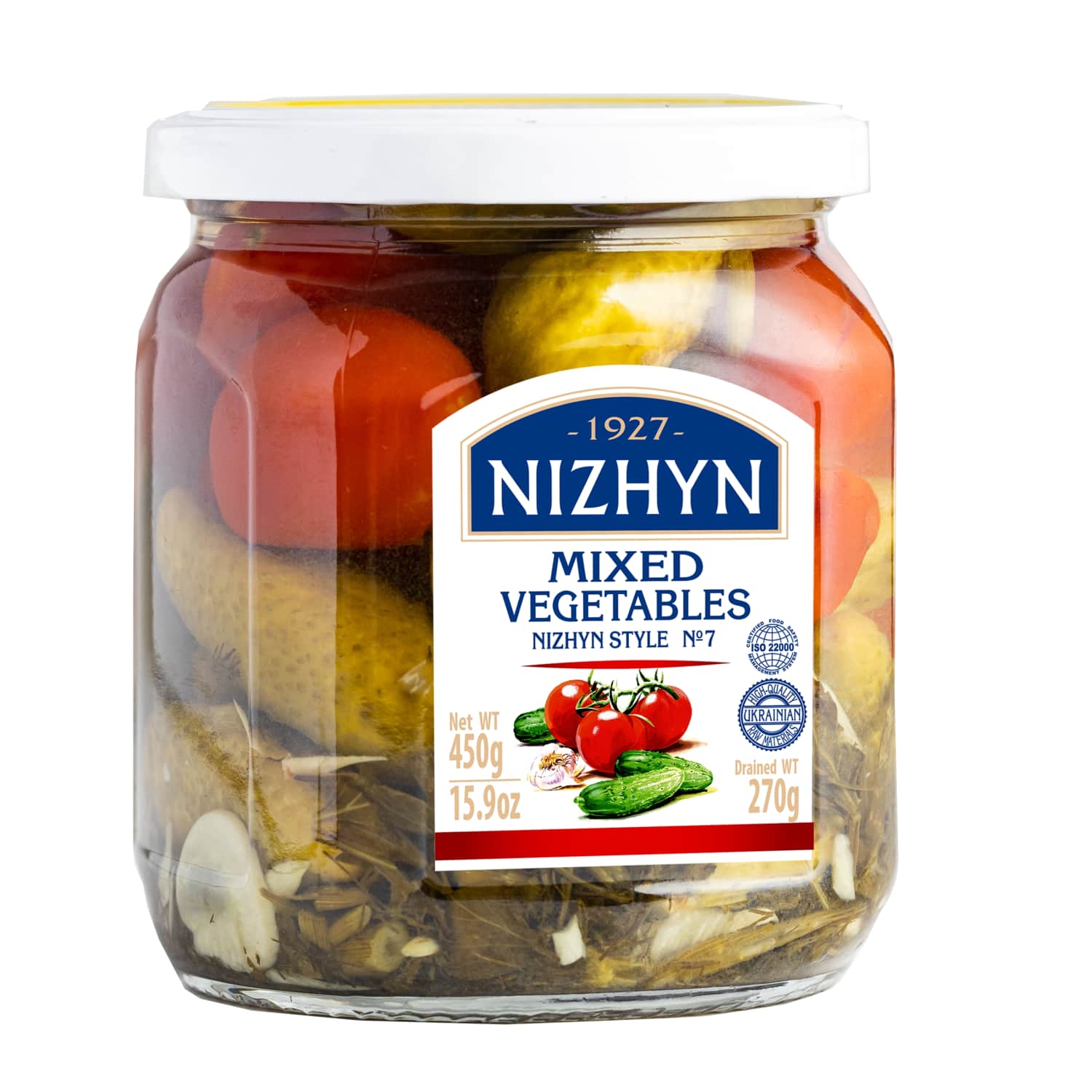 Marinētu dārzeņu maisījums Nizhyn 450g/270g