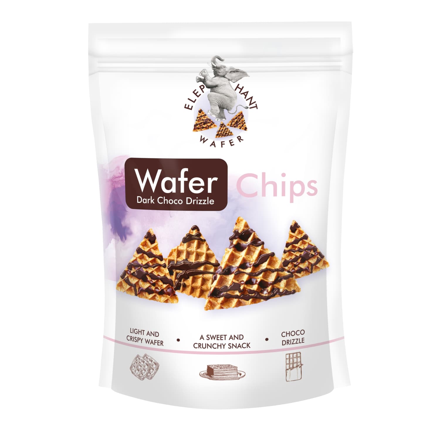 Vafeļu čipsi Elephant Wafer šokolādes 70g