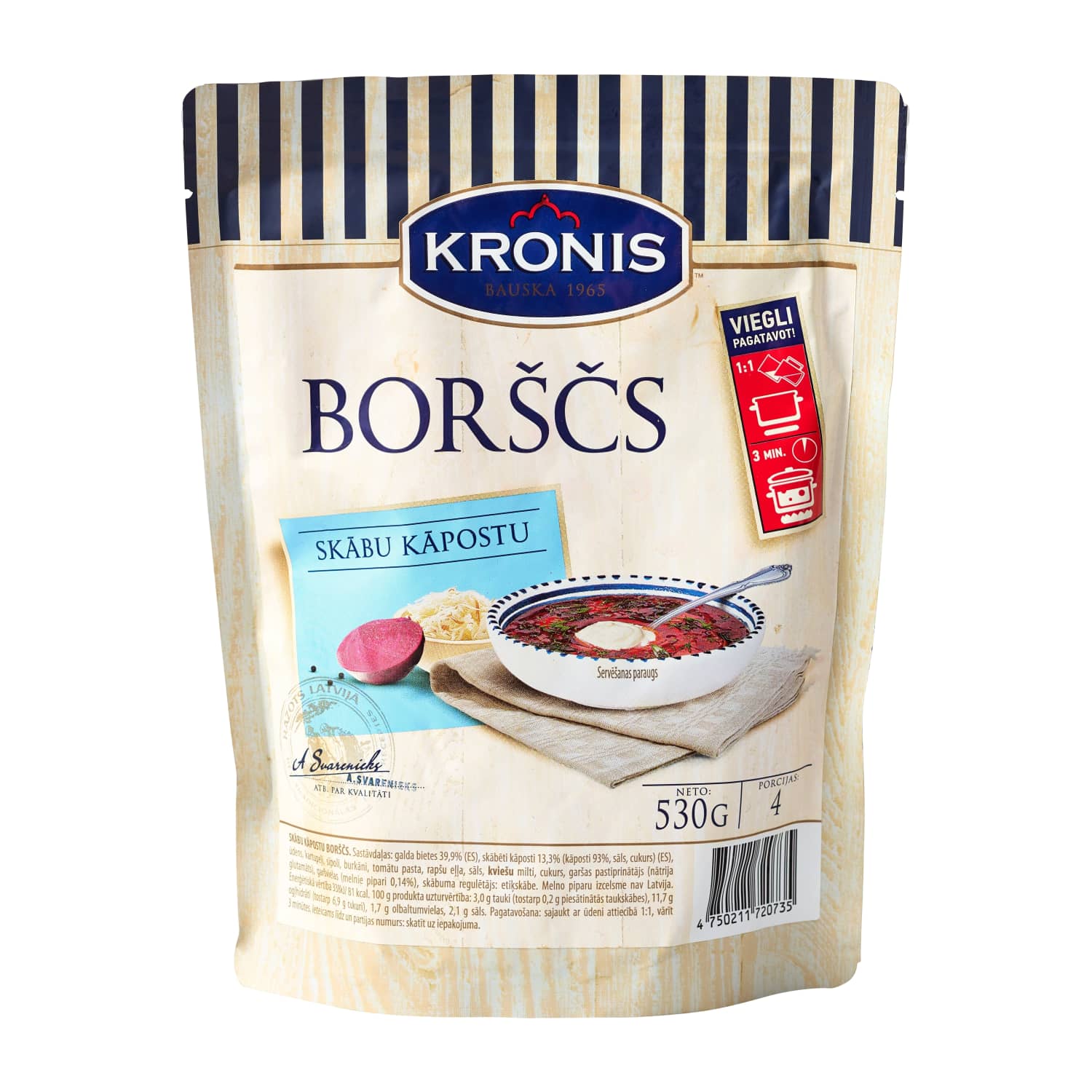 Zupa Kronis Borščs, skābu kāpostu 530g