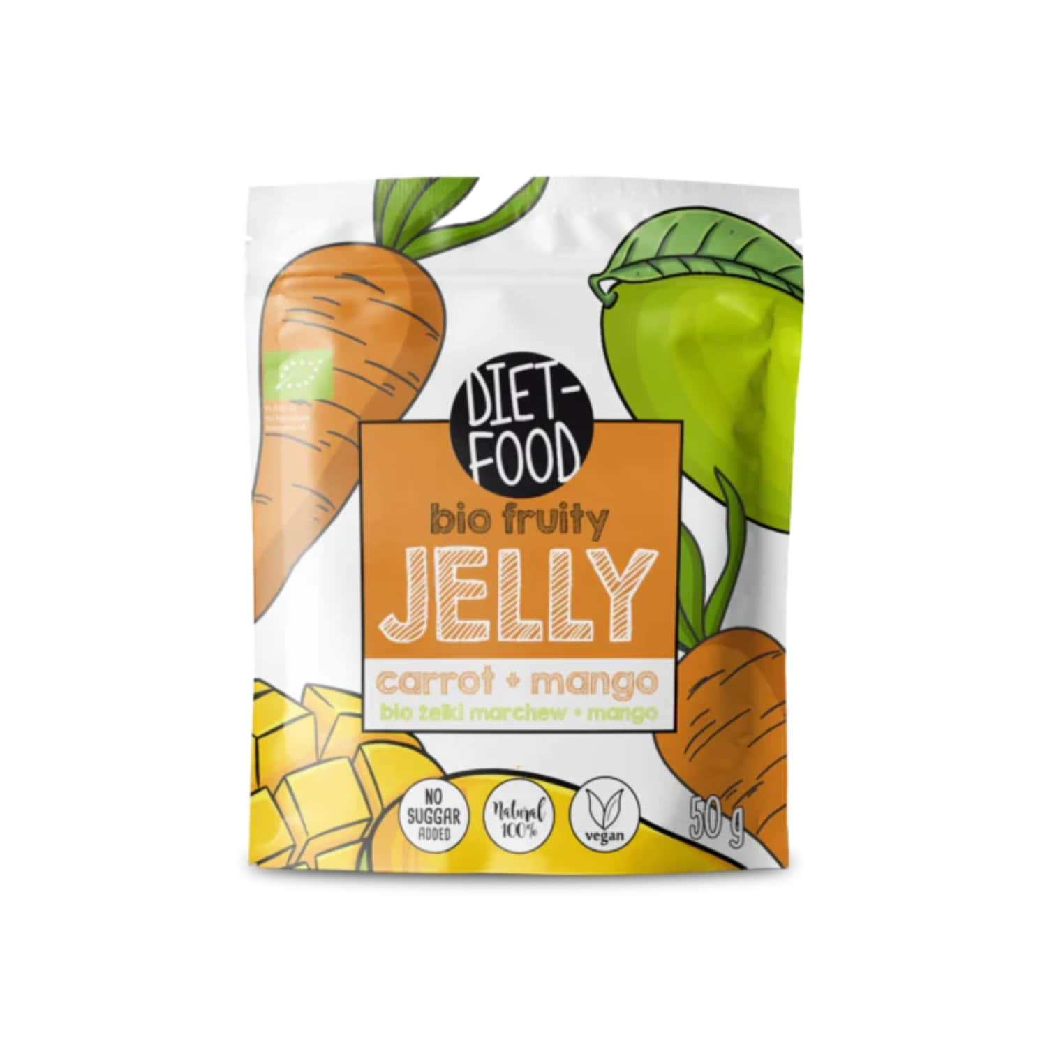 Ekol. morkų, mango sk. juost. DIET-FOOD, 50 g