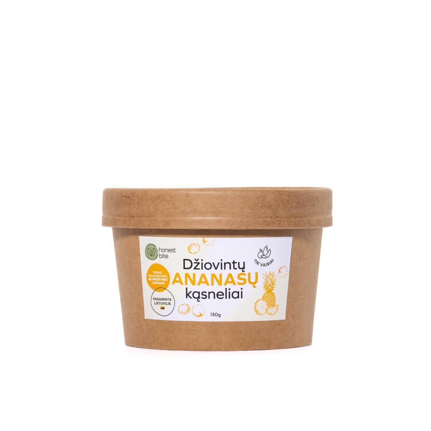 Dž. ananasų kąsneliai HONESTBITE, 150 g