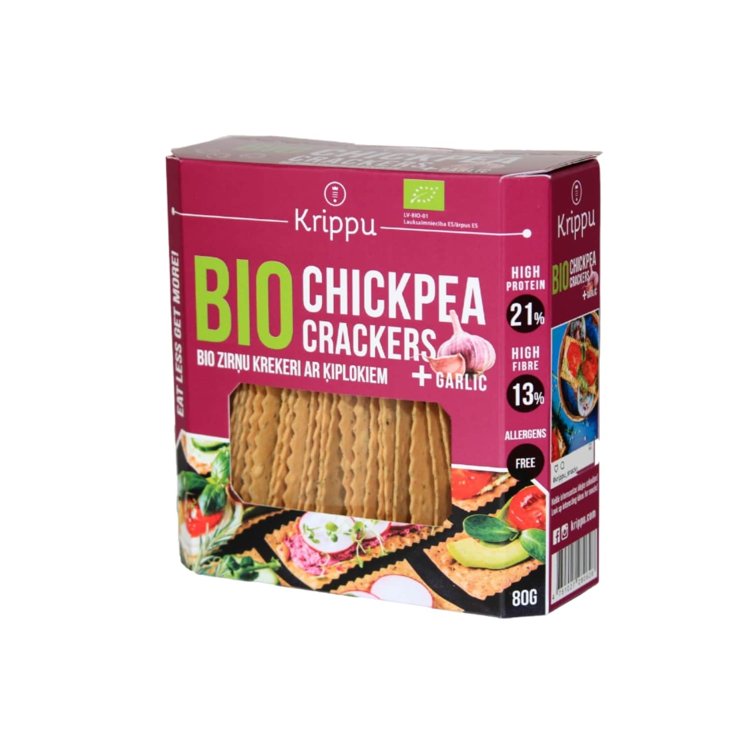 Ekol. avinž. krekeriai su česn. KRIPPU, 80 g