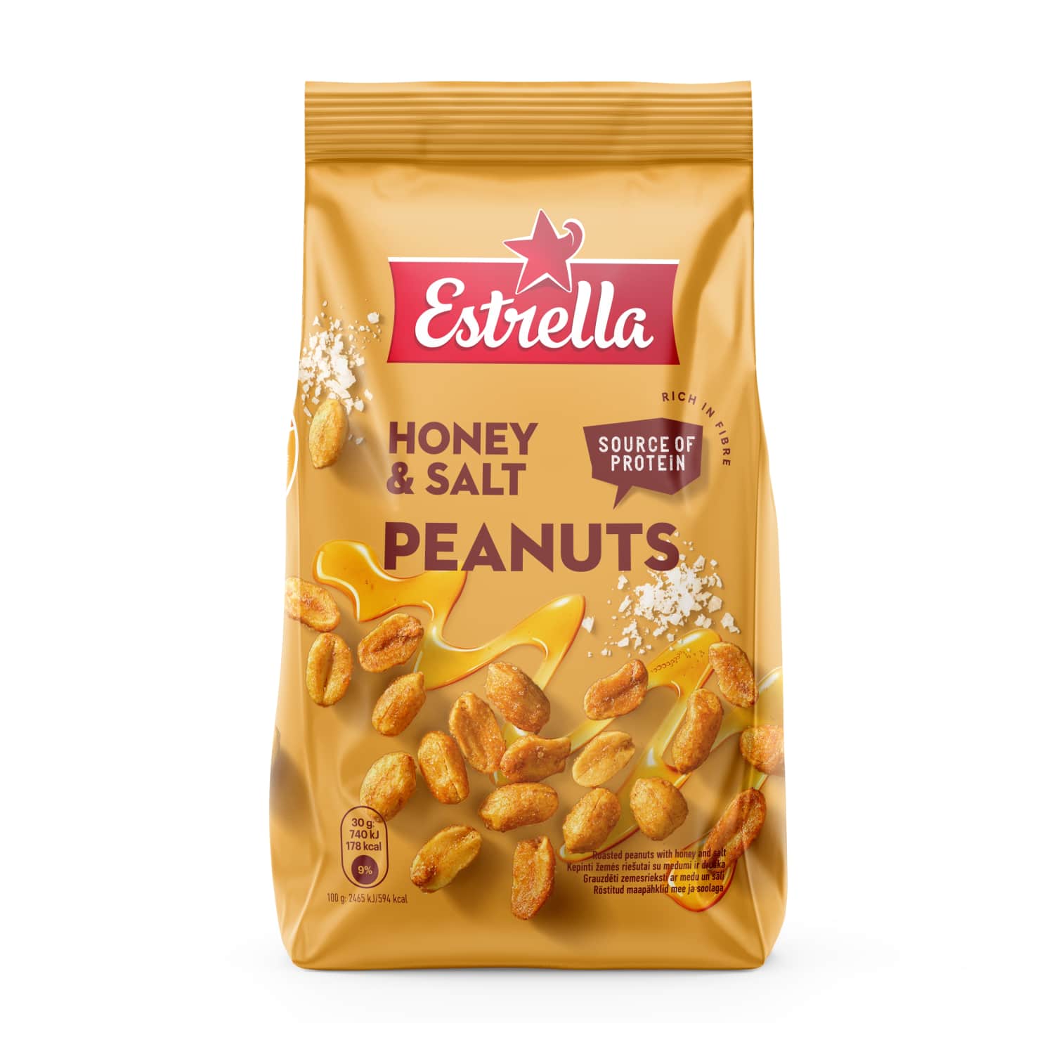 Röstitud maapähklid mee & sool. Estrella 240g