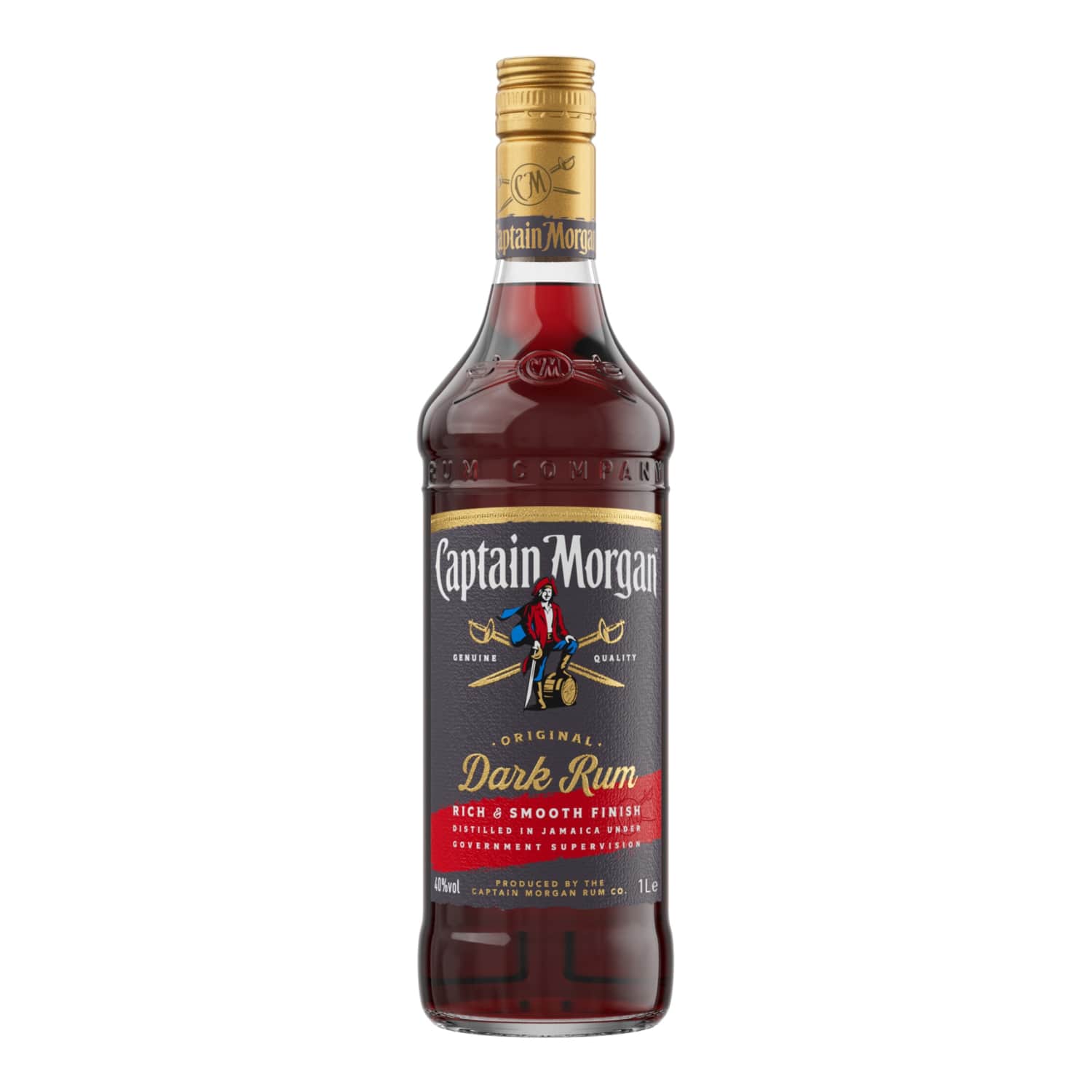Rumm Captain Morgan Dark Rum 40% 1l
