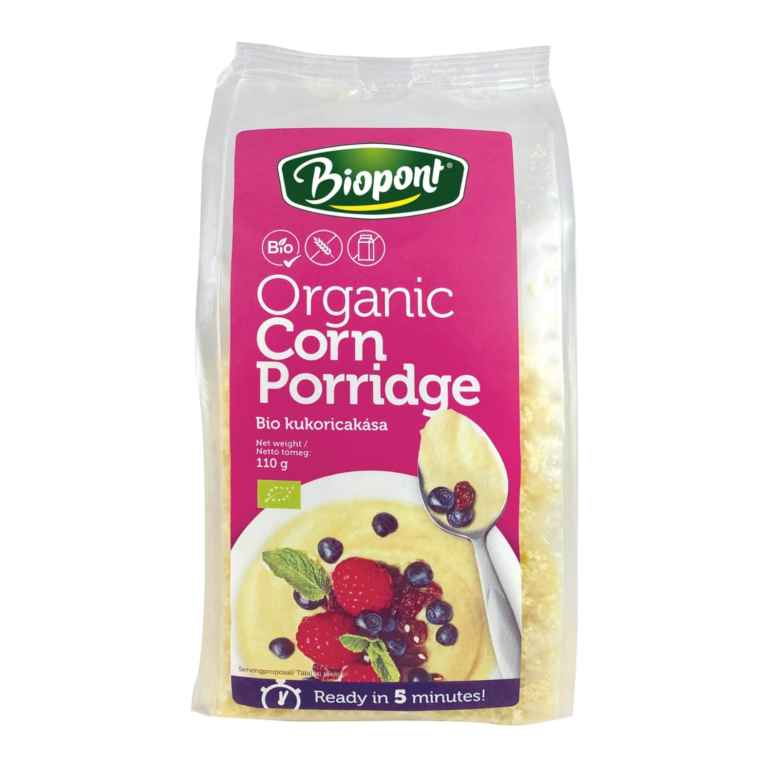 Ekol. kukurūzų košė BIOPONT, 110 g