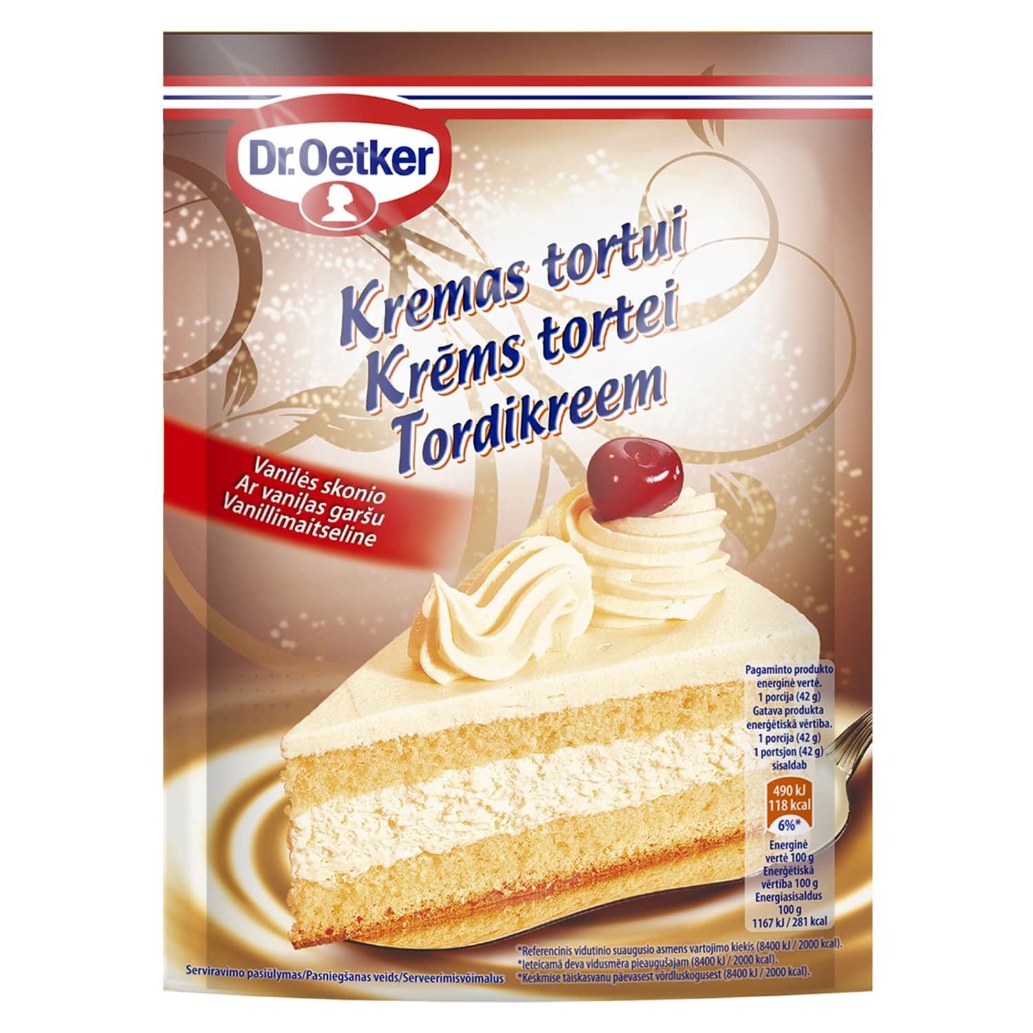 Vanillimaitseline tordikreem Dr. Oetker 105g
