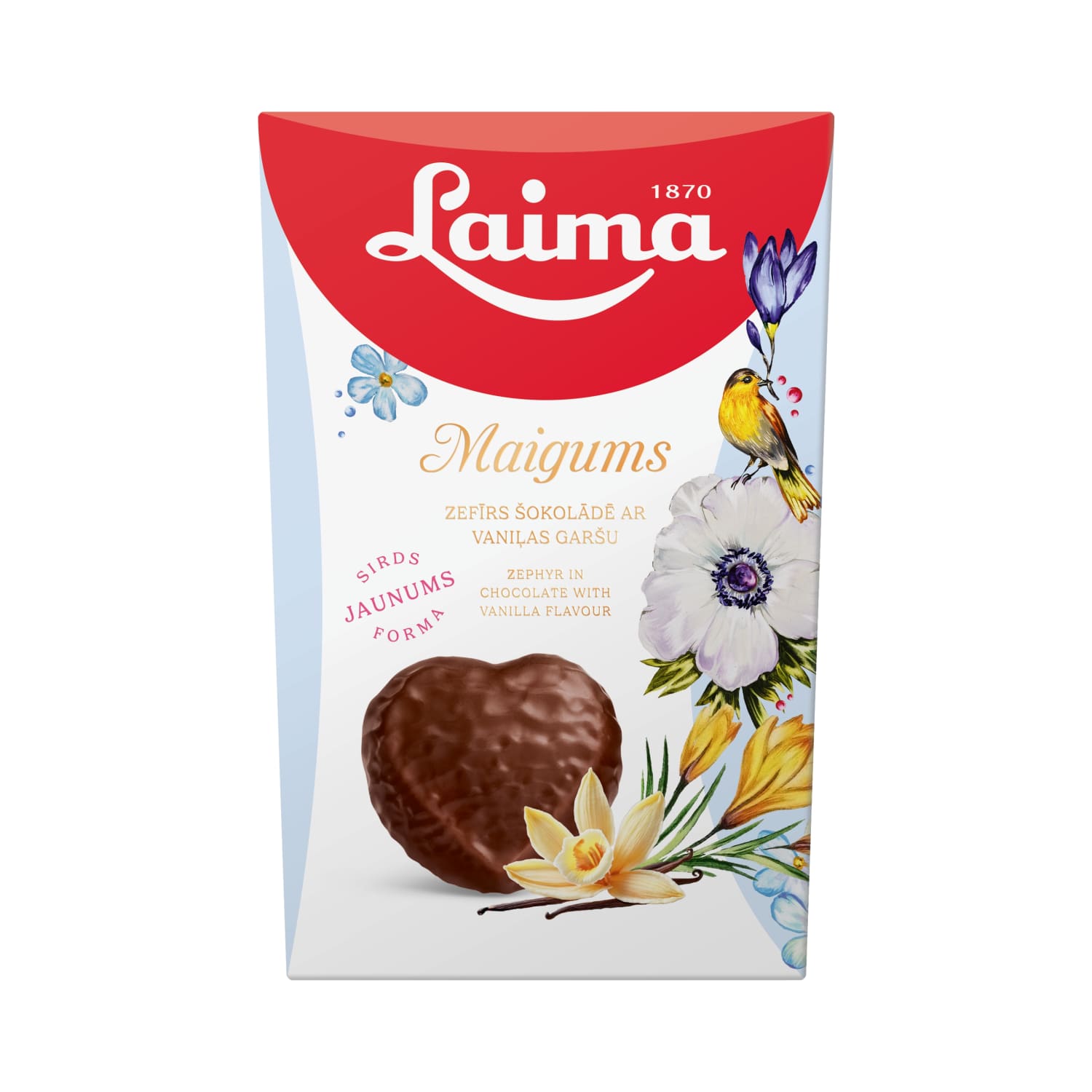 Zefīrs šokol. sirdsformas Laima Maigums 135g