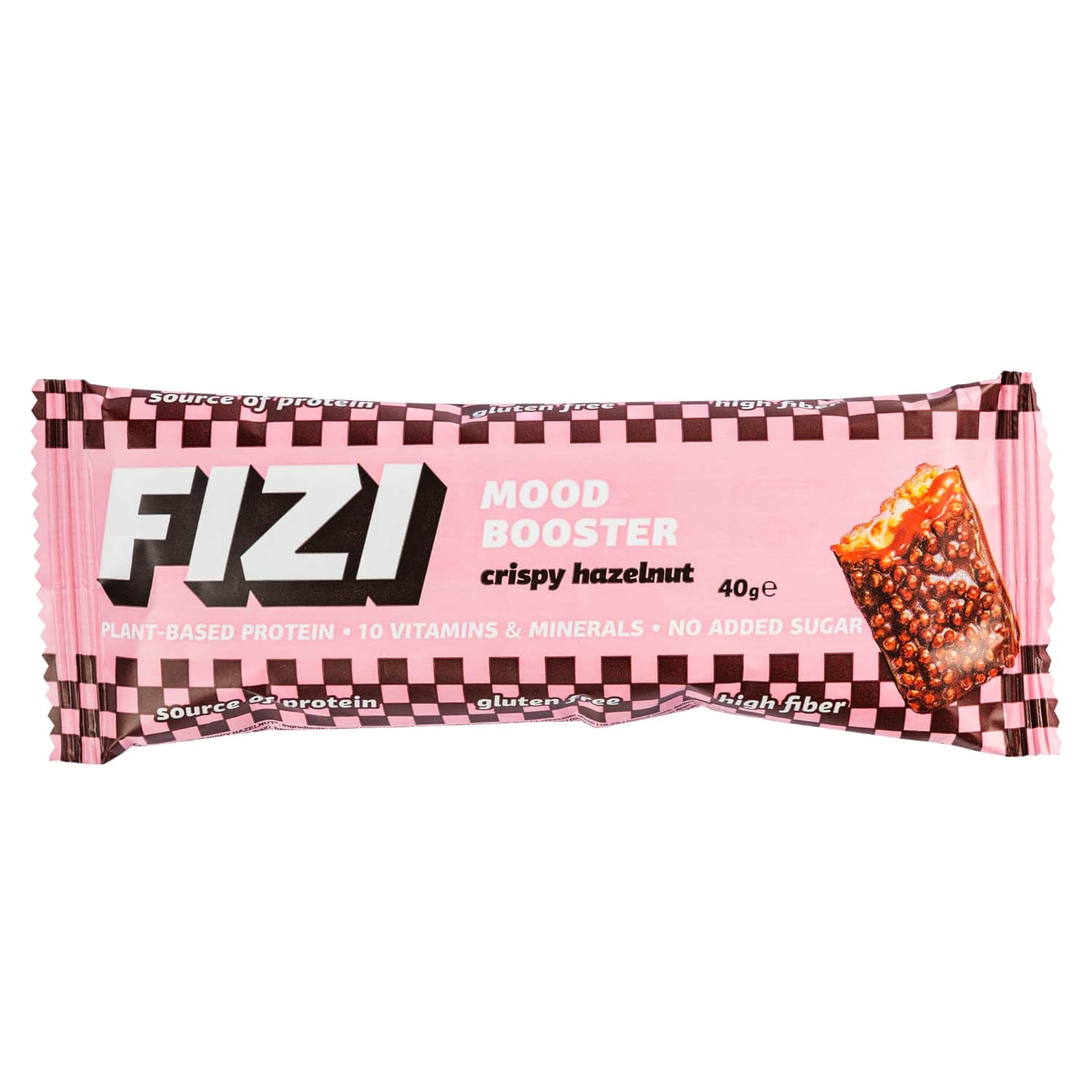 Batonėlis CRISPY HAZELNUT FIZI su sald., 40 g