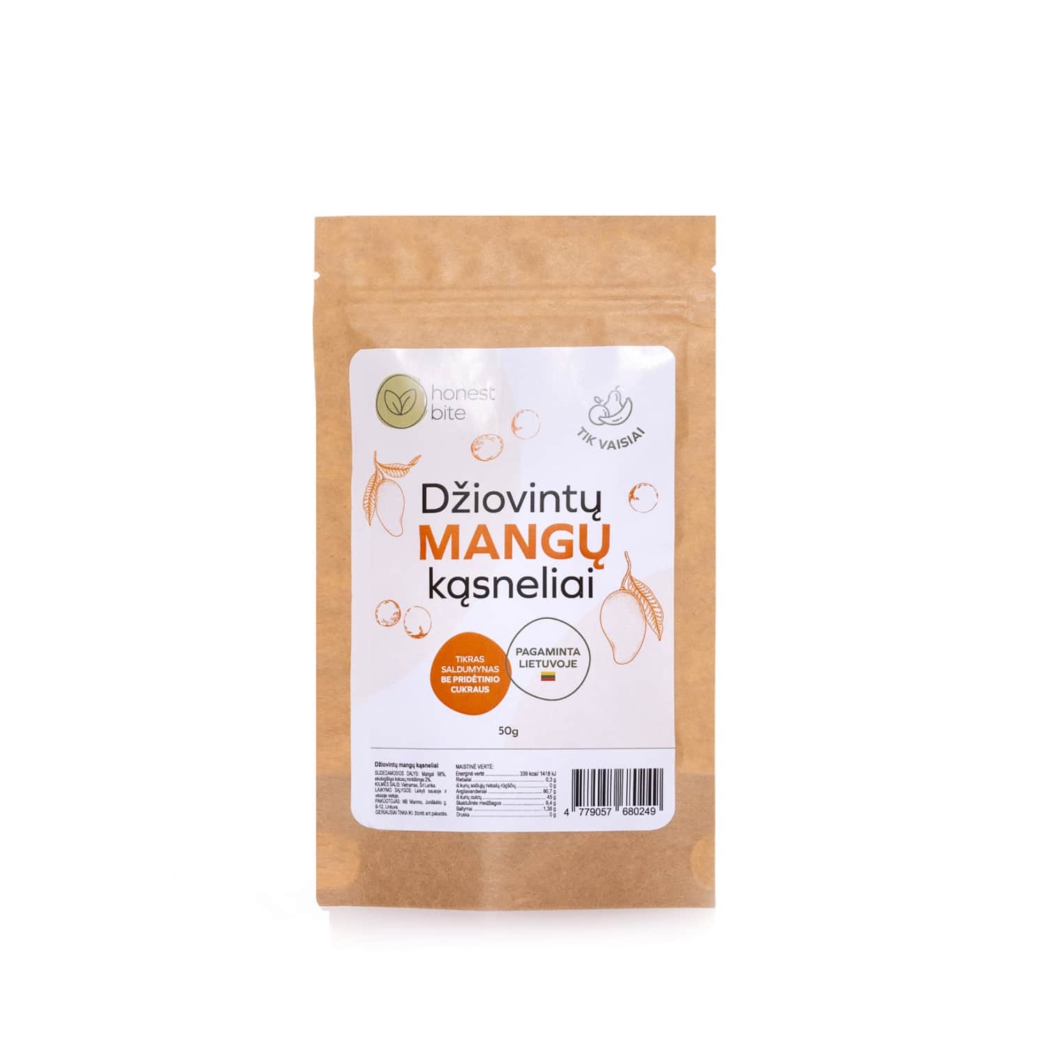 Dž. mangų kąsneliai HONESTBITE, 50 g