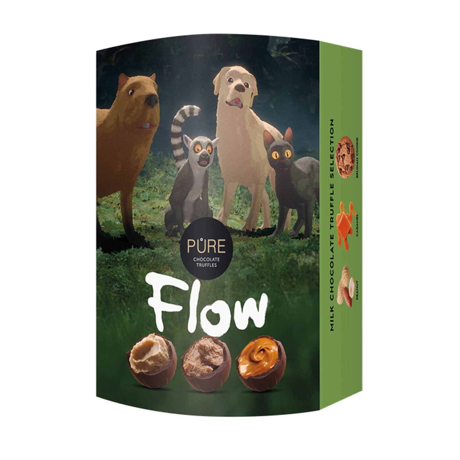 Piena šokol. trifeļu izlase Pure Straume 108g