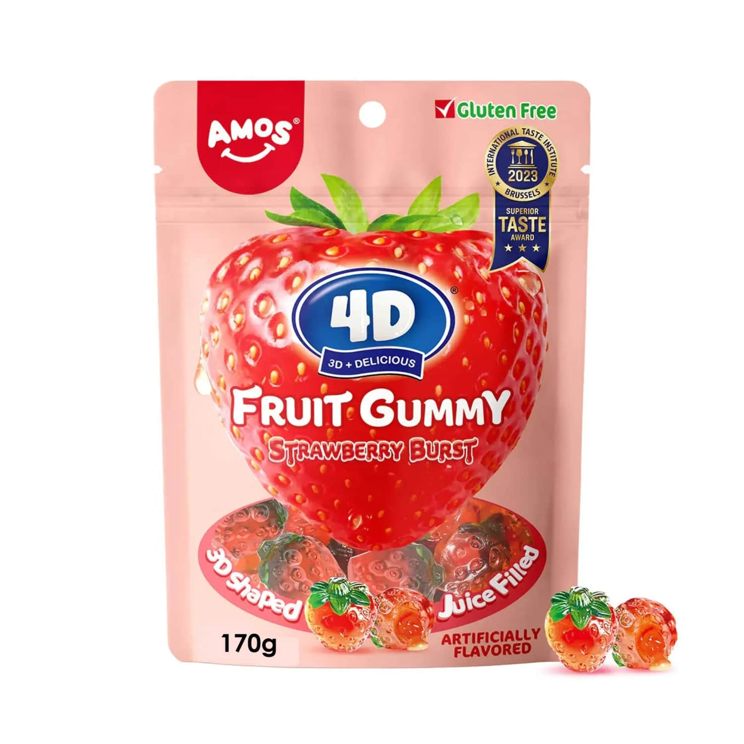 Želejkonfektes 4D Strawberry 65g