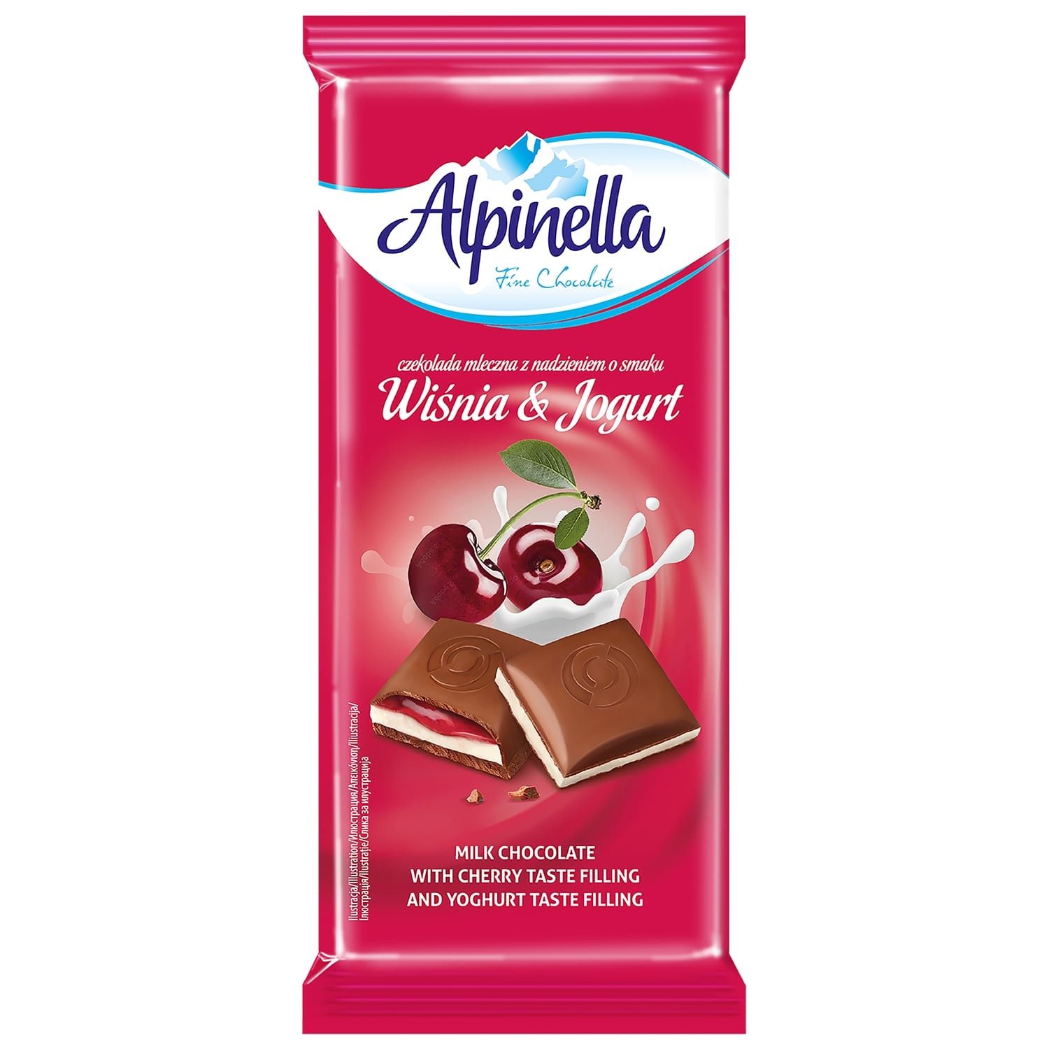 Piena šok. Alpinella jog., ķiršu pild. 100g