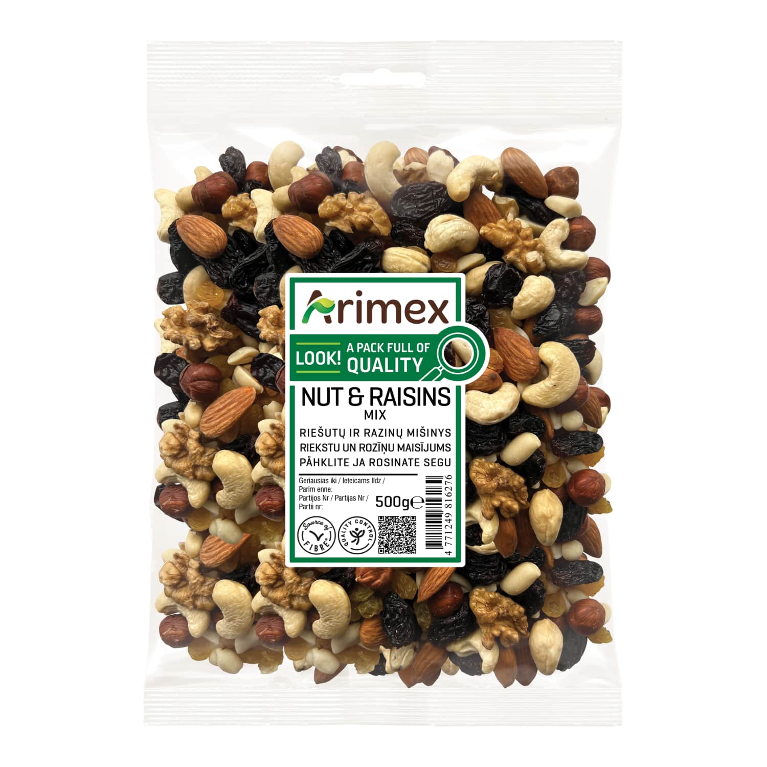 Riekstu un rozīņu maisījums Arimex 500g
