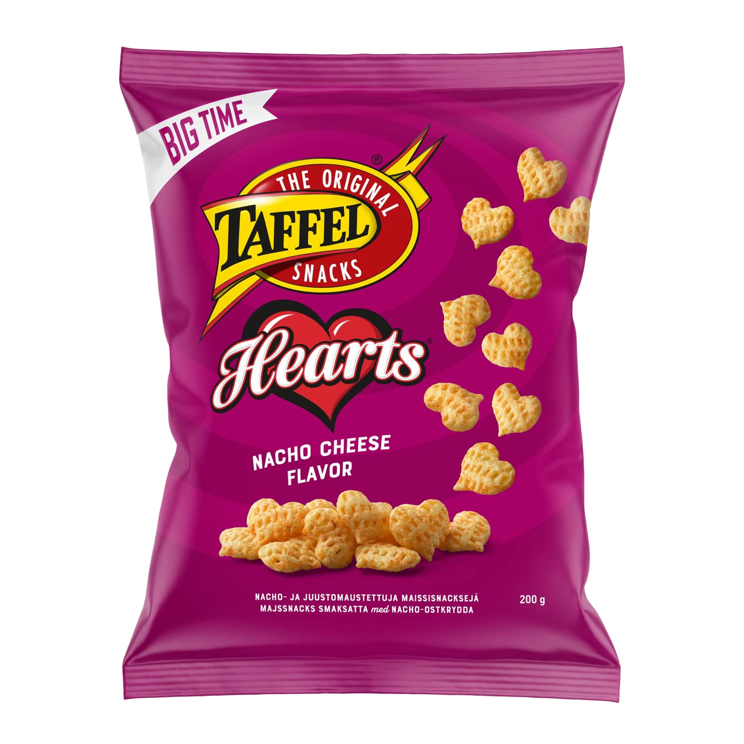 Maisisnäkid nacho-juustu Taffel Hearts 200g