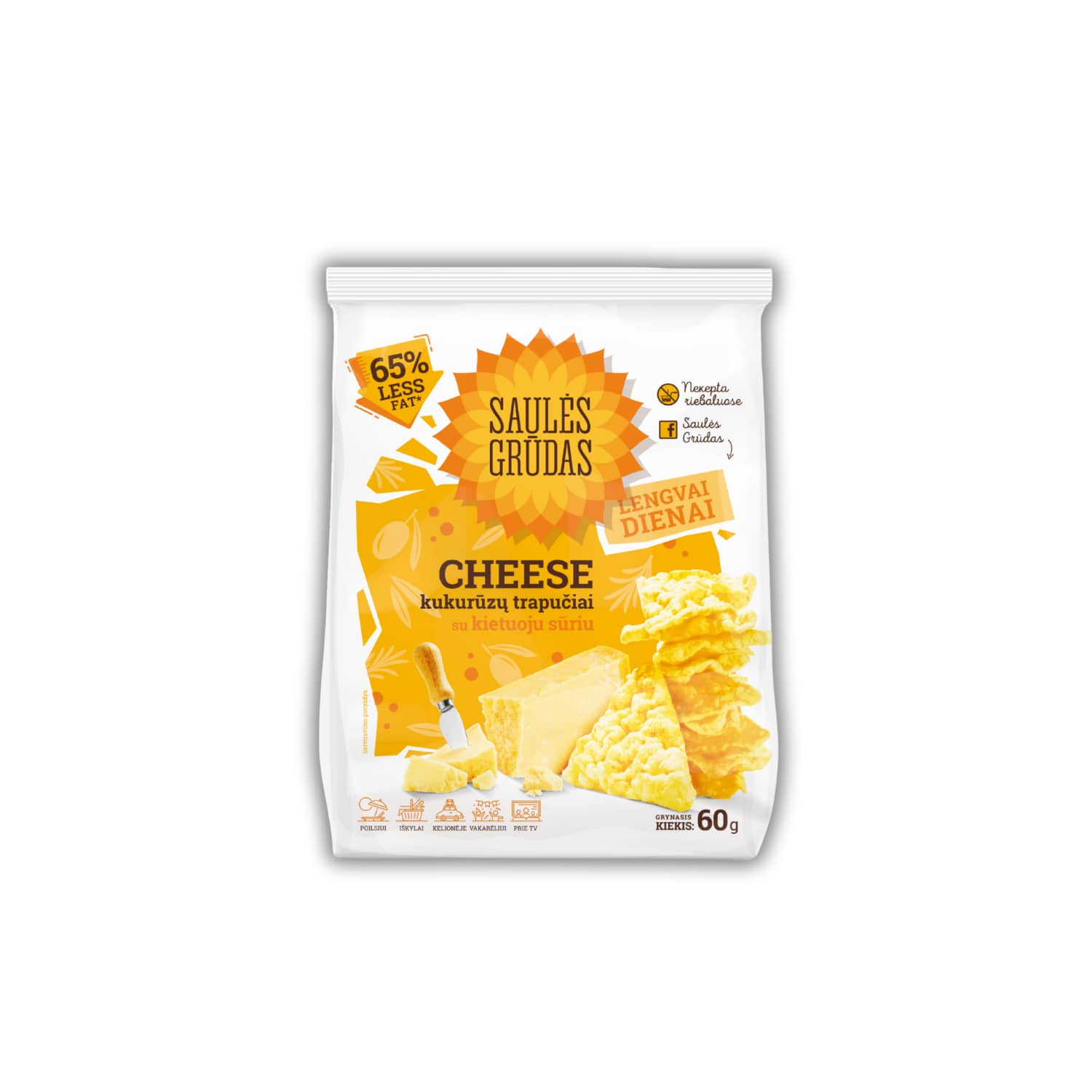 Kukurūzų trap. su sūr. SAULĖS GRŪDAS, 60 g