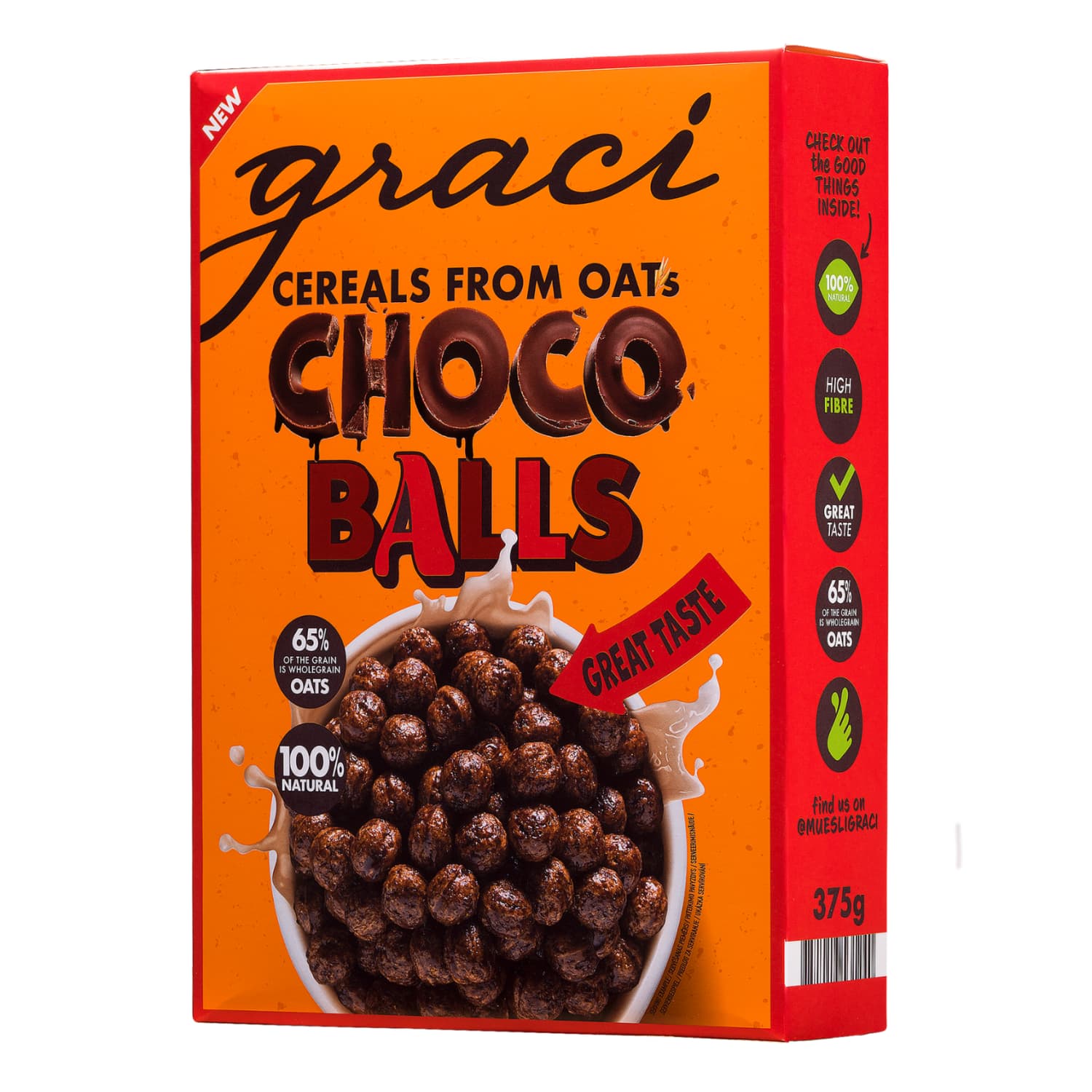 Brokastu pārsl. Graci bumbiņas ar kakao 375g