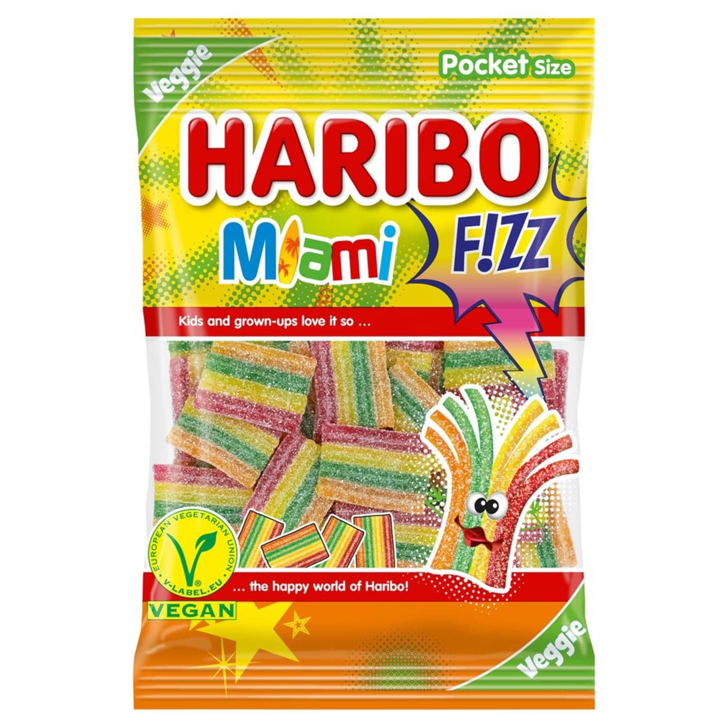 Želejk.Haribo Miami Fizz Sour augļu garša 85g