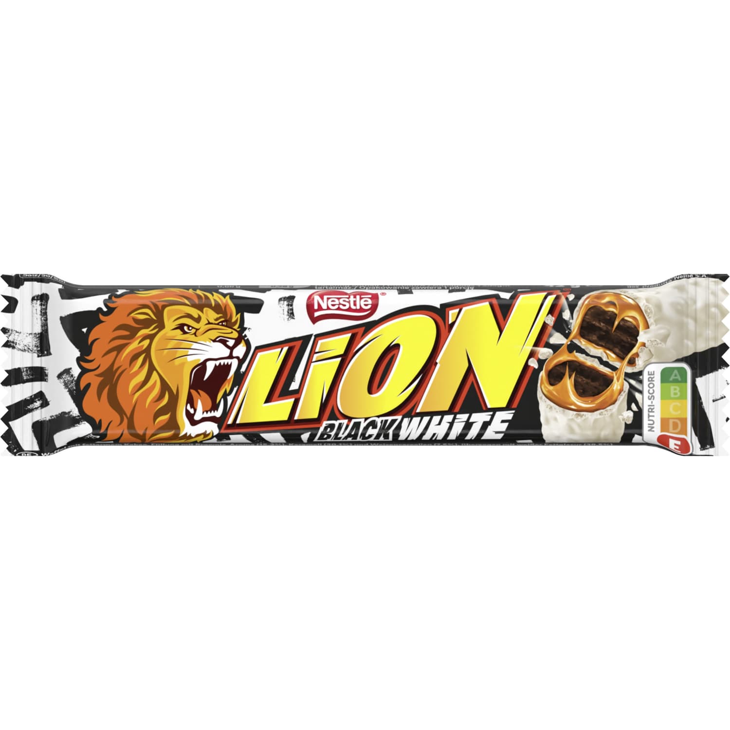 Vaflinis bat. NESTLE LION BLACKWHITE, 42 g