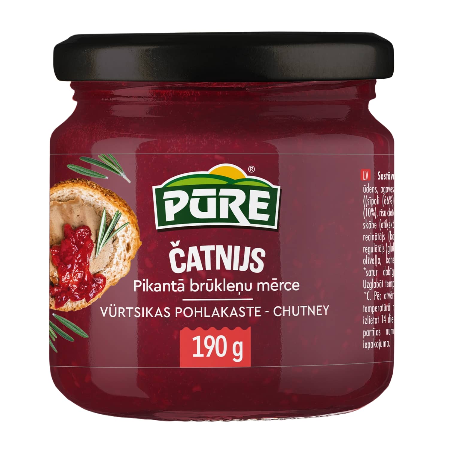Brūkleņu mērce Pūre Čatnijs pikantā 190g