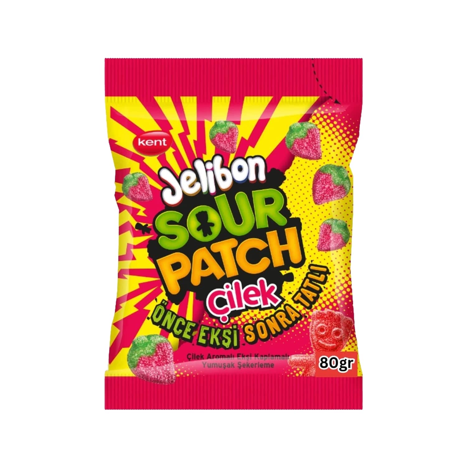 Braškiniai guminukai SOUR PATCH KIDS, 80 g