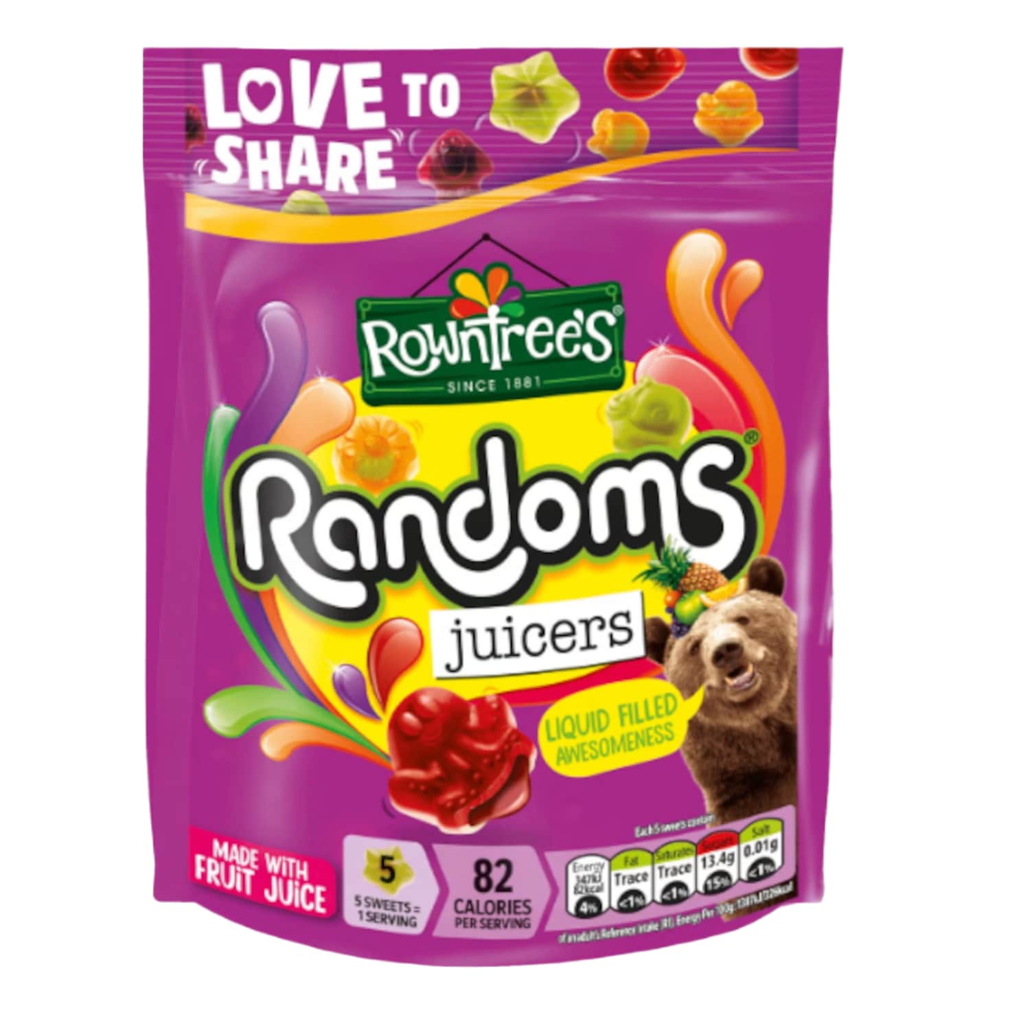 Kummikom. puuv.maits. Rowntrees Randoms 140g